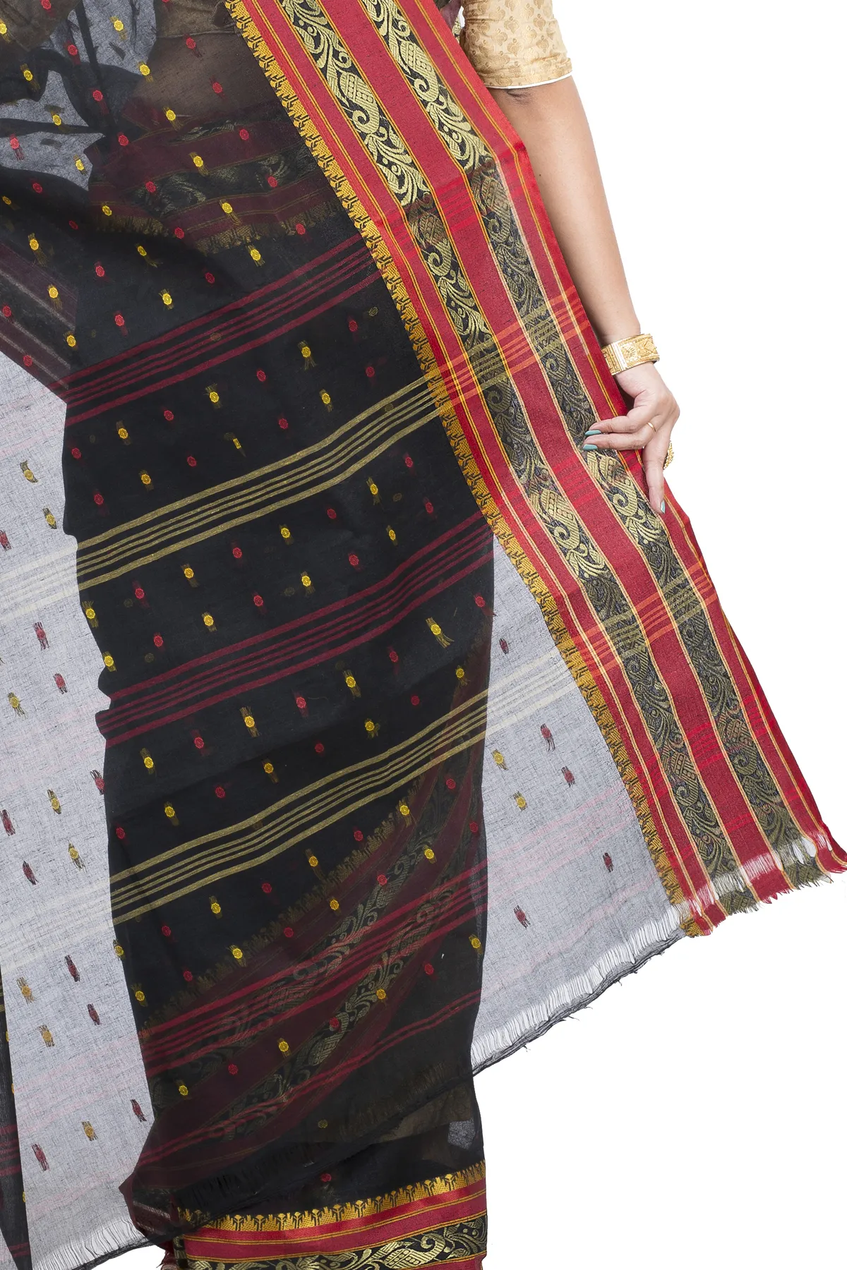 DipDiya Pure Cotton Beige Alpona Heritage of Bengal Tant Sarees
