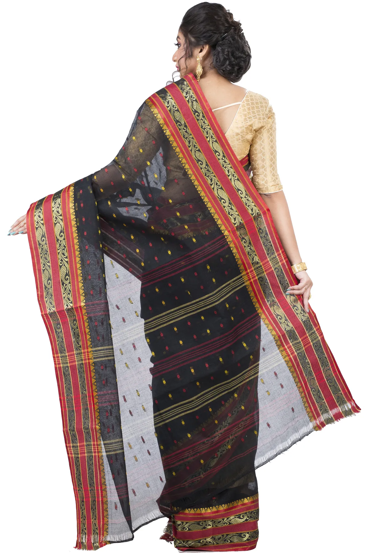 DipDiya Pure Cotton Beige Alpona Heritage of Bengal Tant Sarees