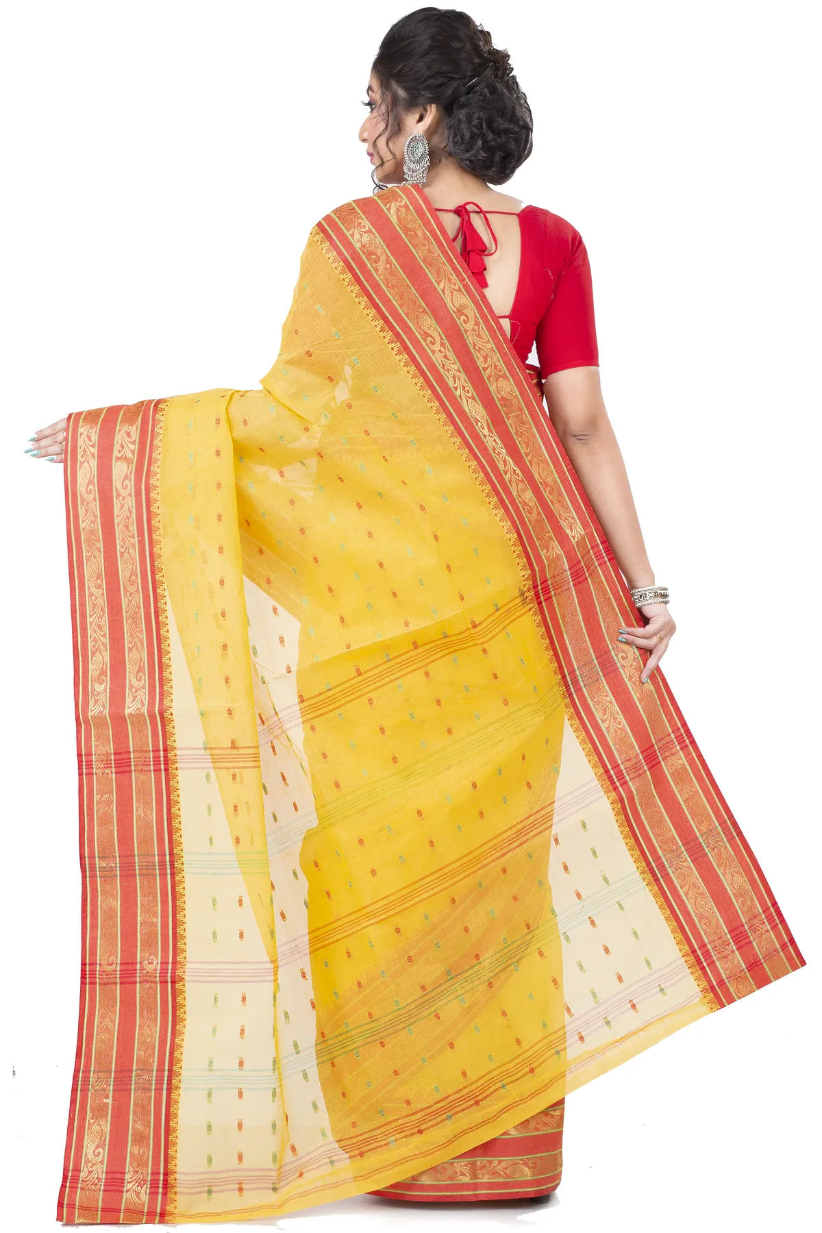 DipDiya Pure Cotton Beige Alpona Heritage You Can Wear Tant Sarees