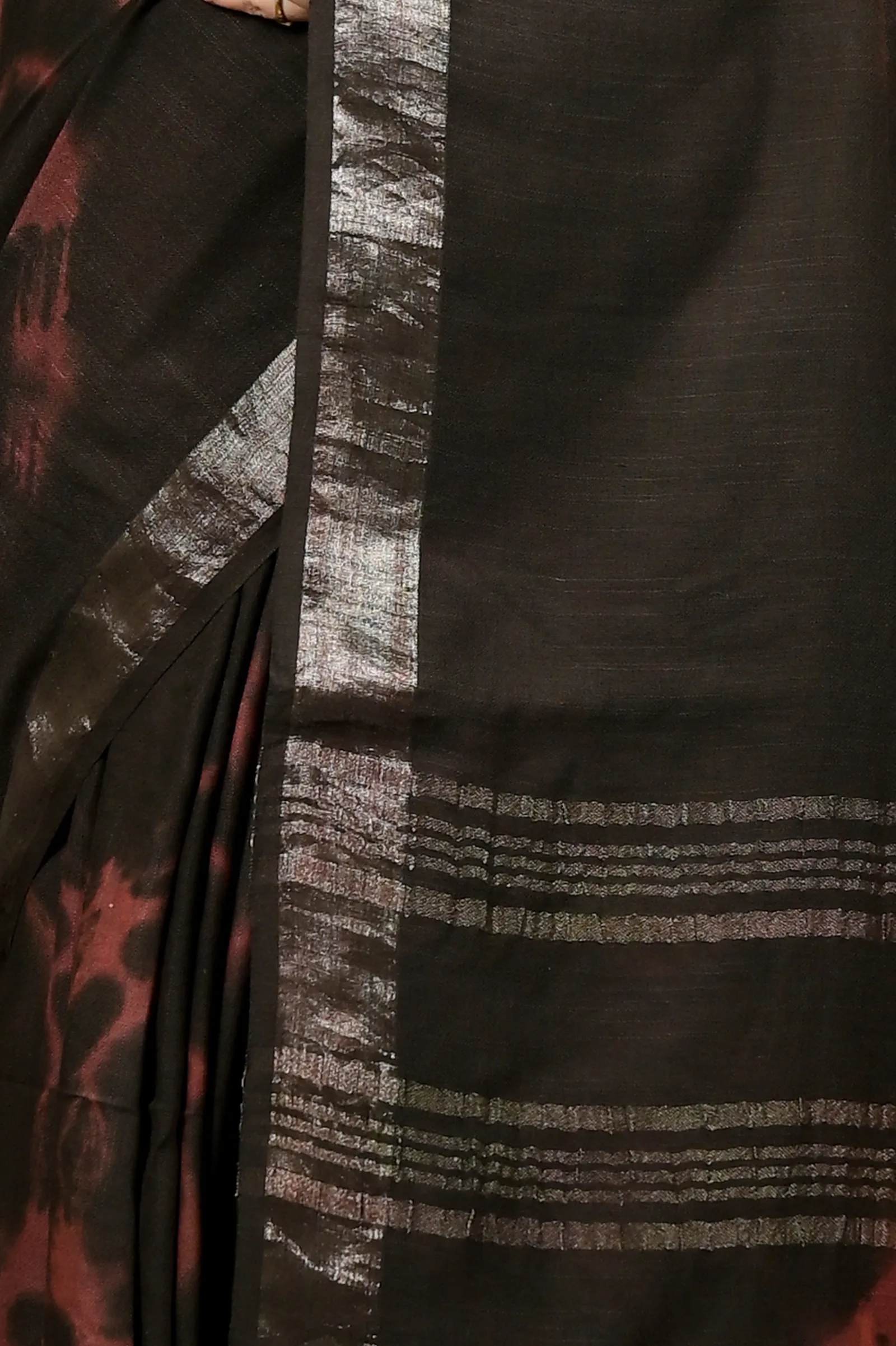 DipDiya Pure Cotton Black Finui Rooted in Bengal Handloom Sarees