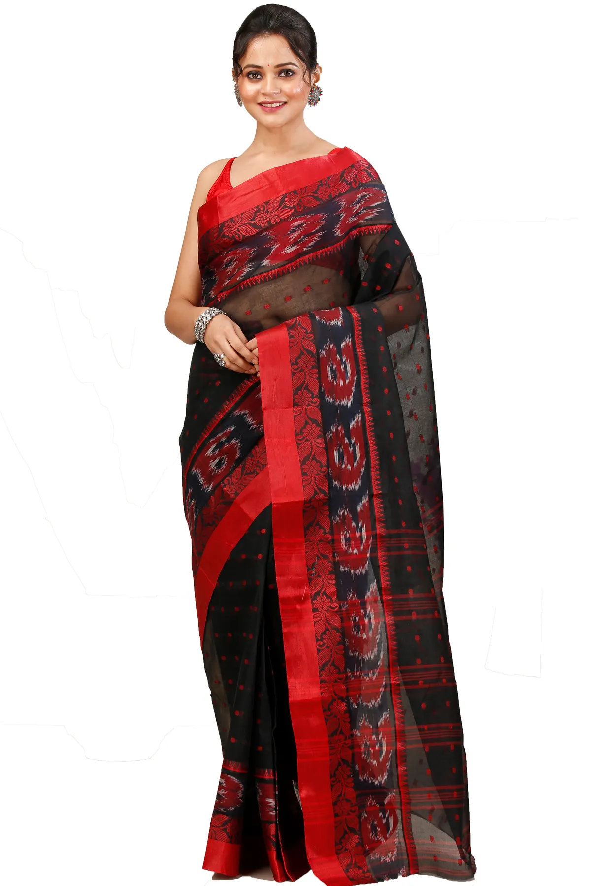 DipDiya Pure Cotton Black Moli Heritage Elegance Tant Sarees