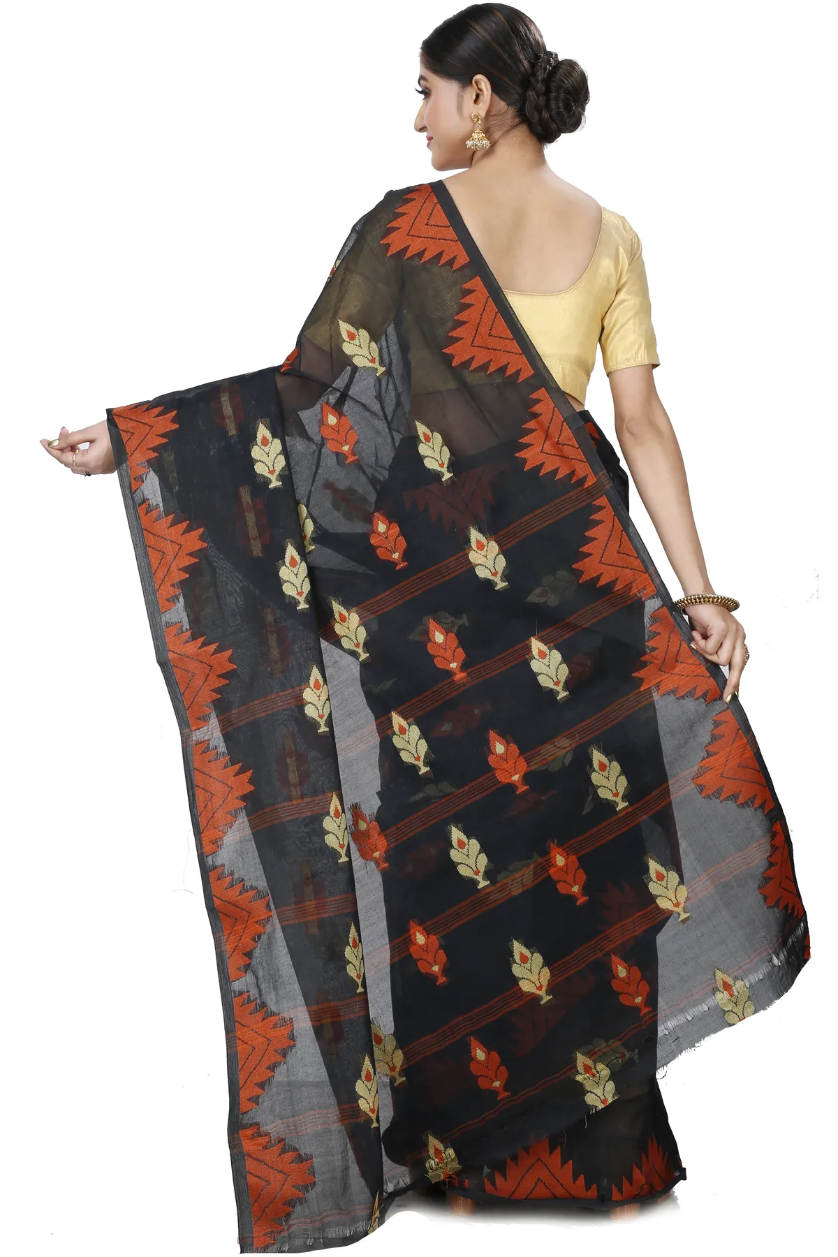 DipDiya Pure Cotton Black Sidra Elegant by Tradition Tant Sarees