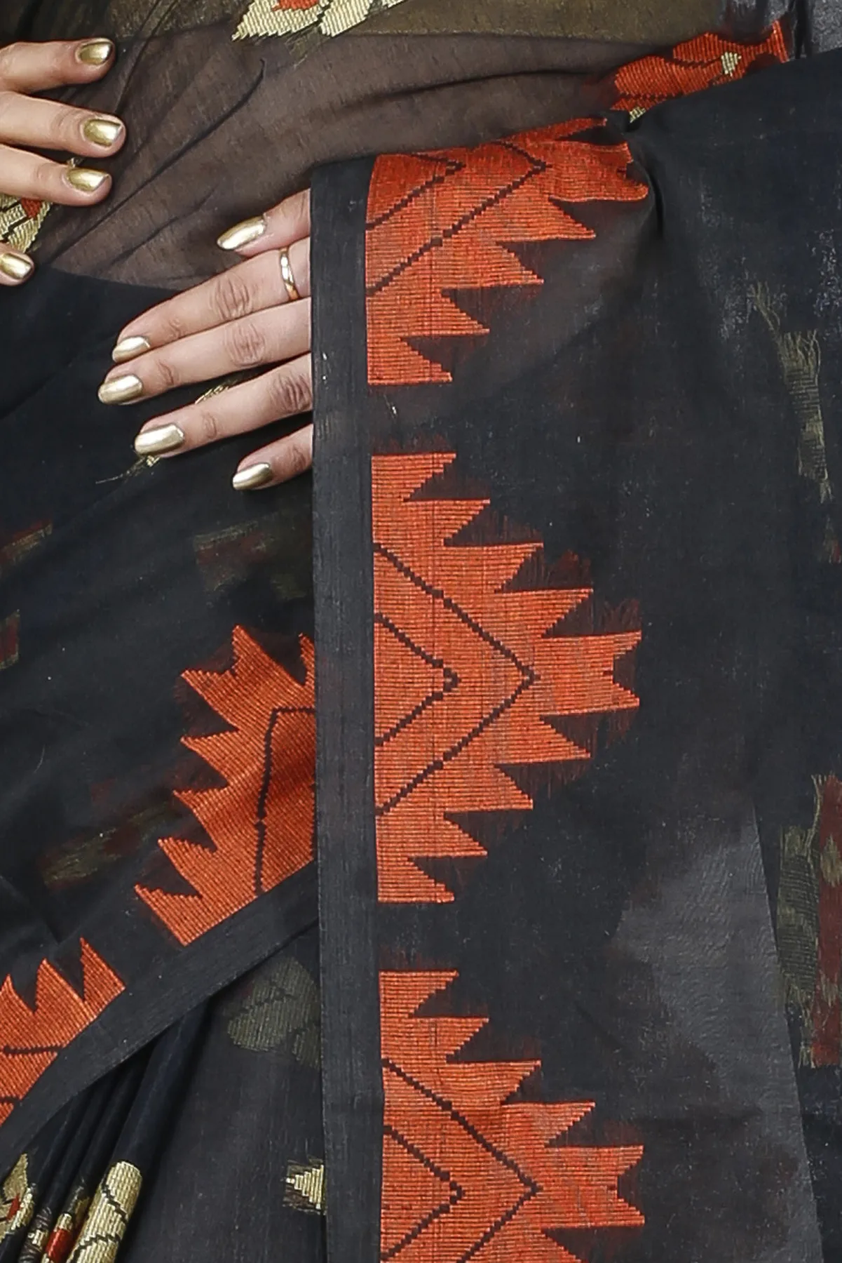 DipDiya Pure Cotton Black Sidra Elegant by Tradition Tant Sarees