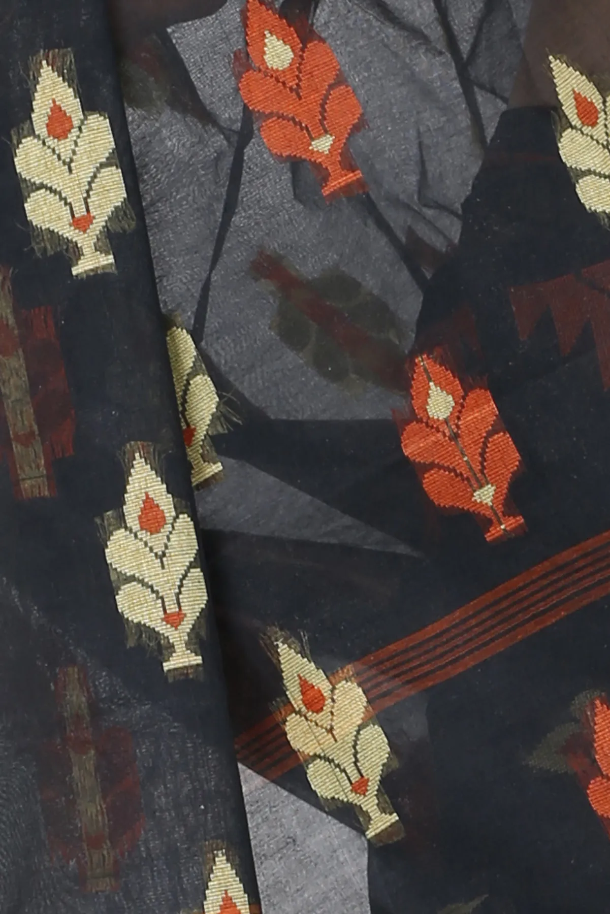 DipDiya Pure Cotton Black Sidra Elegant by Tradition Tant Sarees