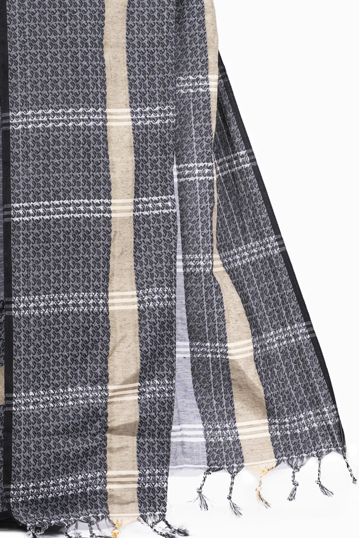 DipDiya Pure Cotton Black Souraovi Hand The Bengali Classic Handloom Sarees