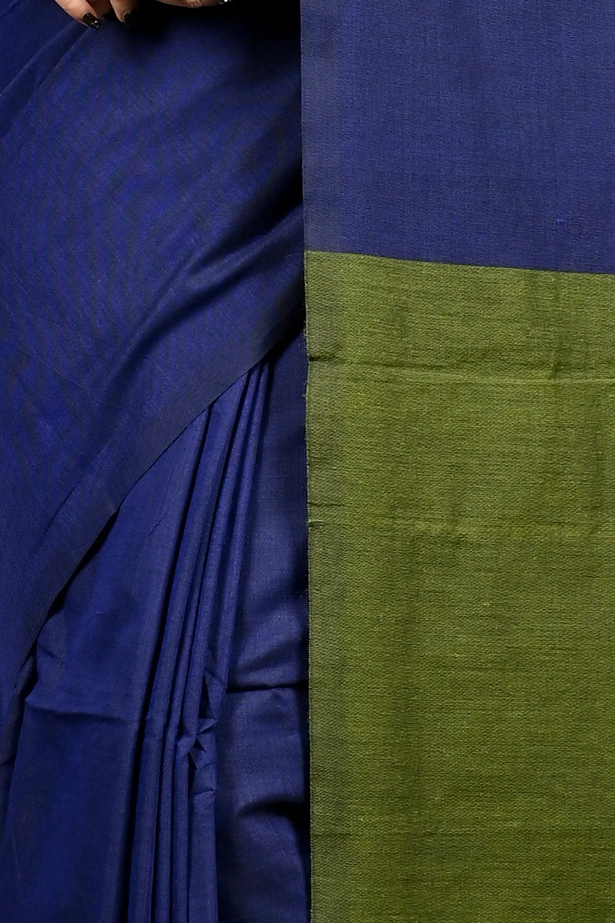 DipDiya Pure Cotton Blue Green ThanKhaditu Essence of Bengal Handloom Sarees