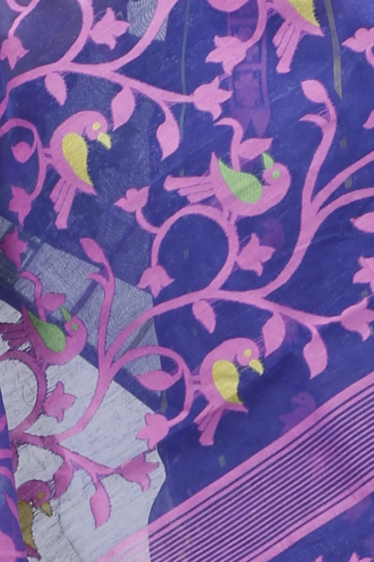 DipDiya Pure Cotton Blue Sabon Handloom Heritage Jamdani Sarees