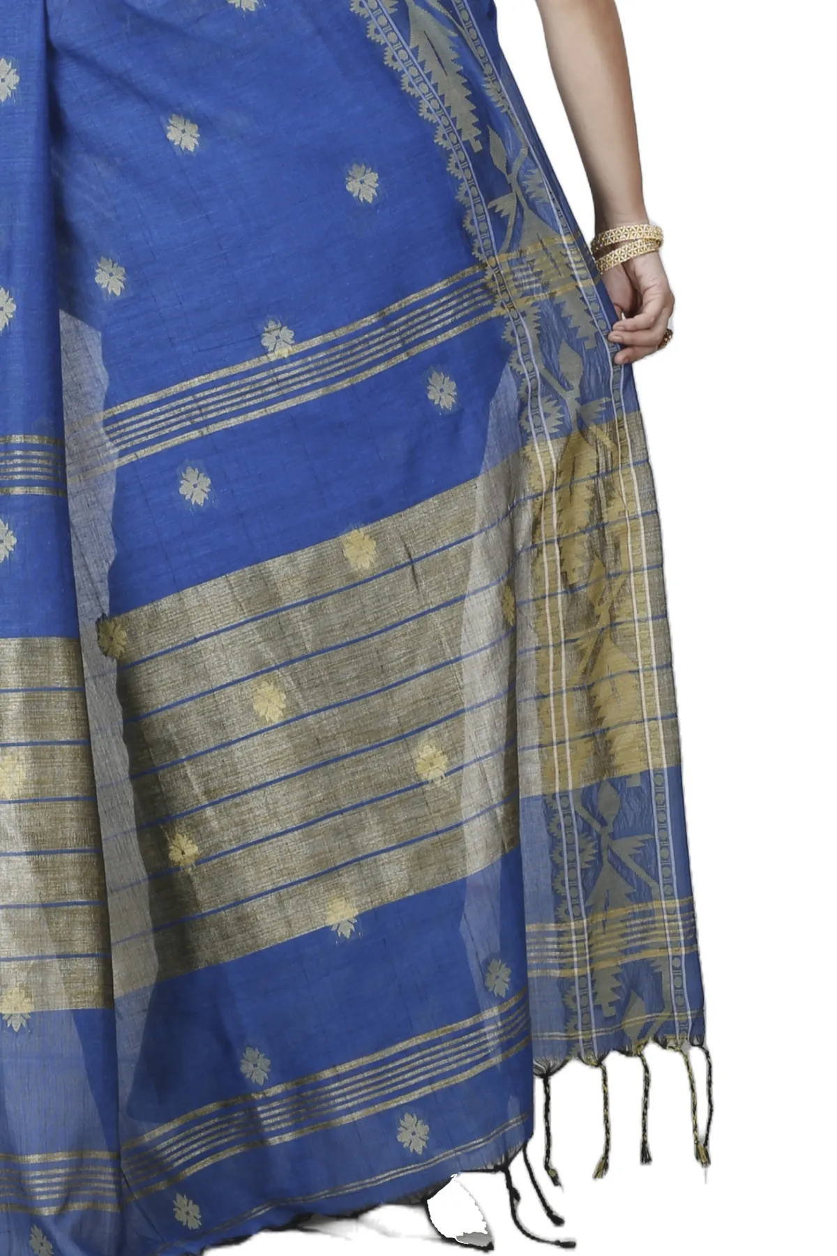 DipDiya Pure Cotton Blue Tuma Tradition in Every Thread Handloom Sarees
