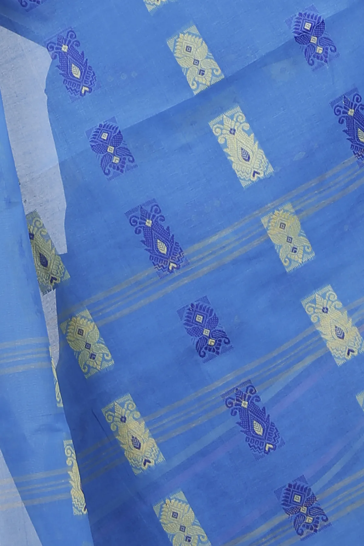 DipDiya Pure Cotton Blue Uditi Artisan Woven Tant Sarees