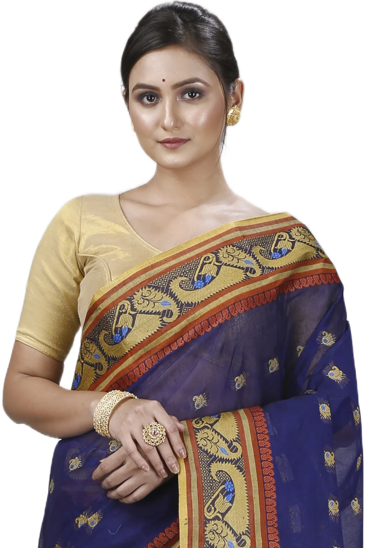 DipDiya Pure Cotton Blue Utkal Bengal’s Legacy Tant Sarees