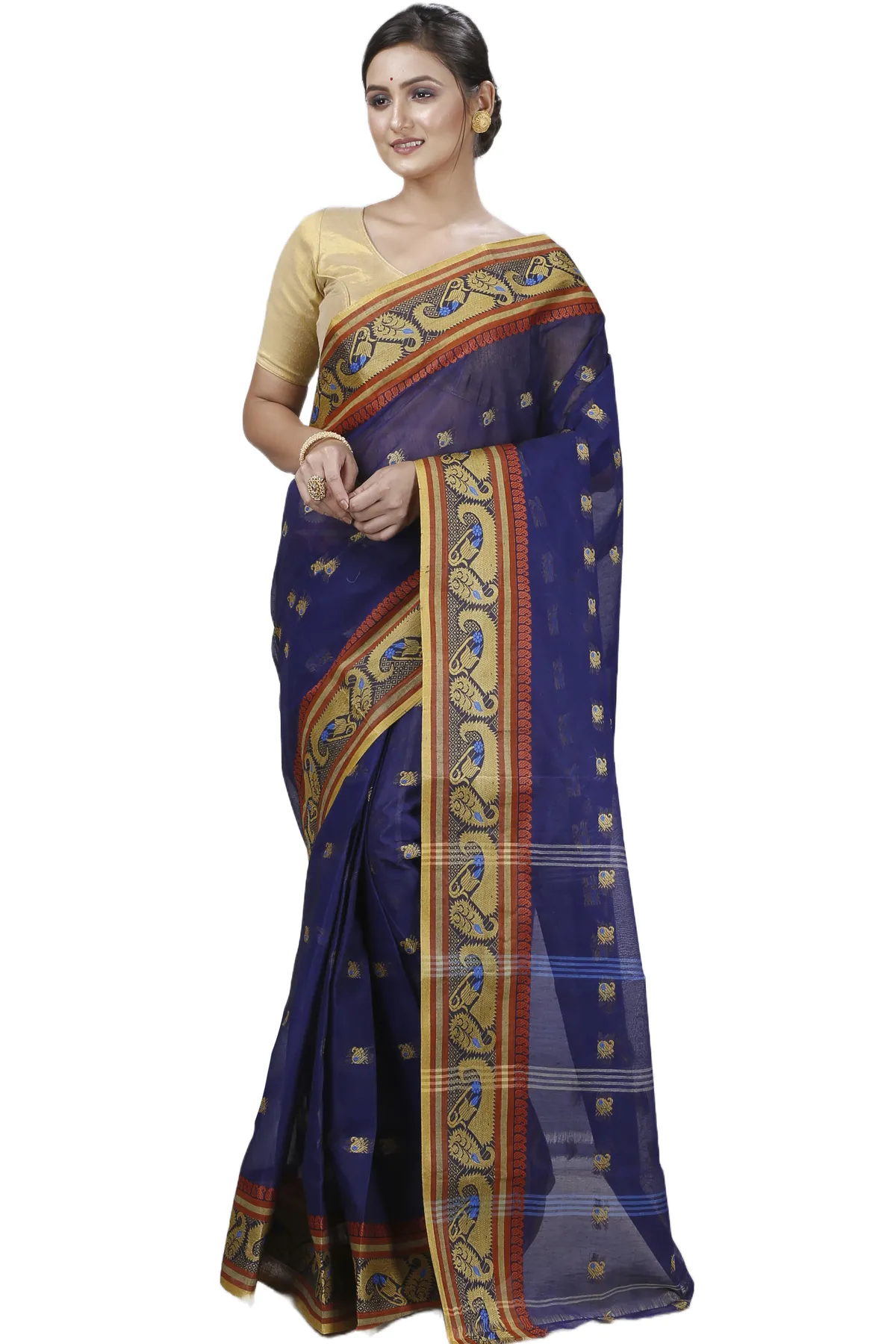 DipDiya Pure Cotton Blue Utkal Bengal’s Legacy Tant Sarees