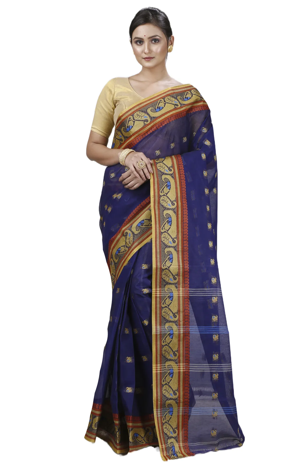 DipDiya Pure Cotton Blue Utkal Bengal’s Legacy Tant Sarees