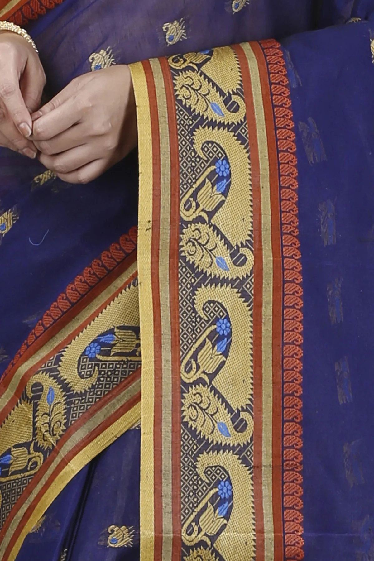 DipDiya Pure Cotton Blue Utkal Bengal’s Legacy Tant Sarees