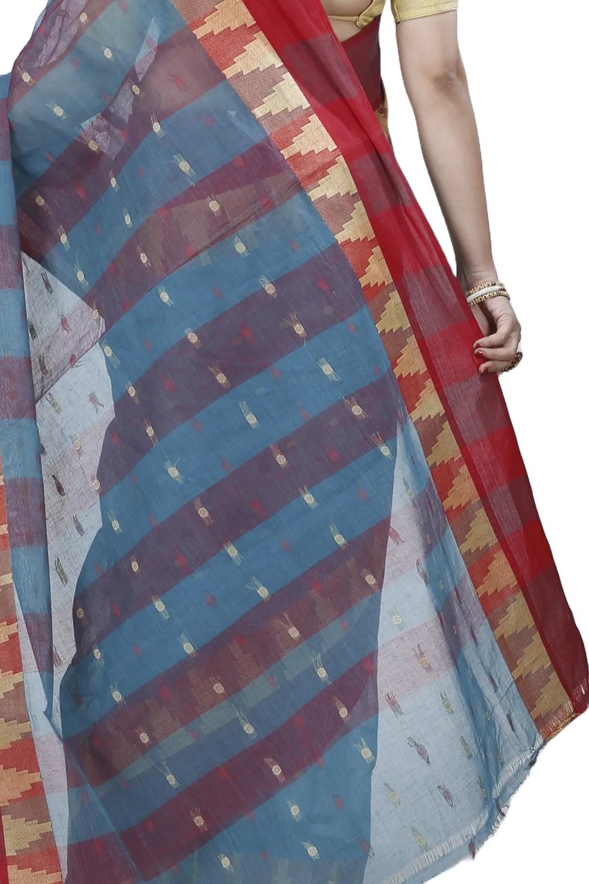 DipDiya Pure Cotton Bottel Green Jamuna Heritage Elegance Tant Sarees
