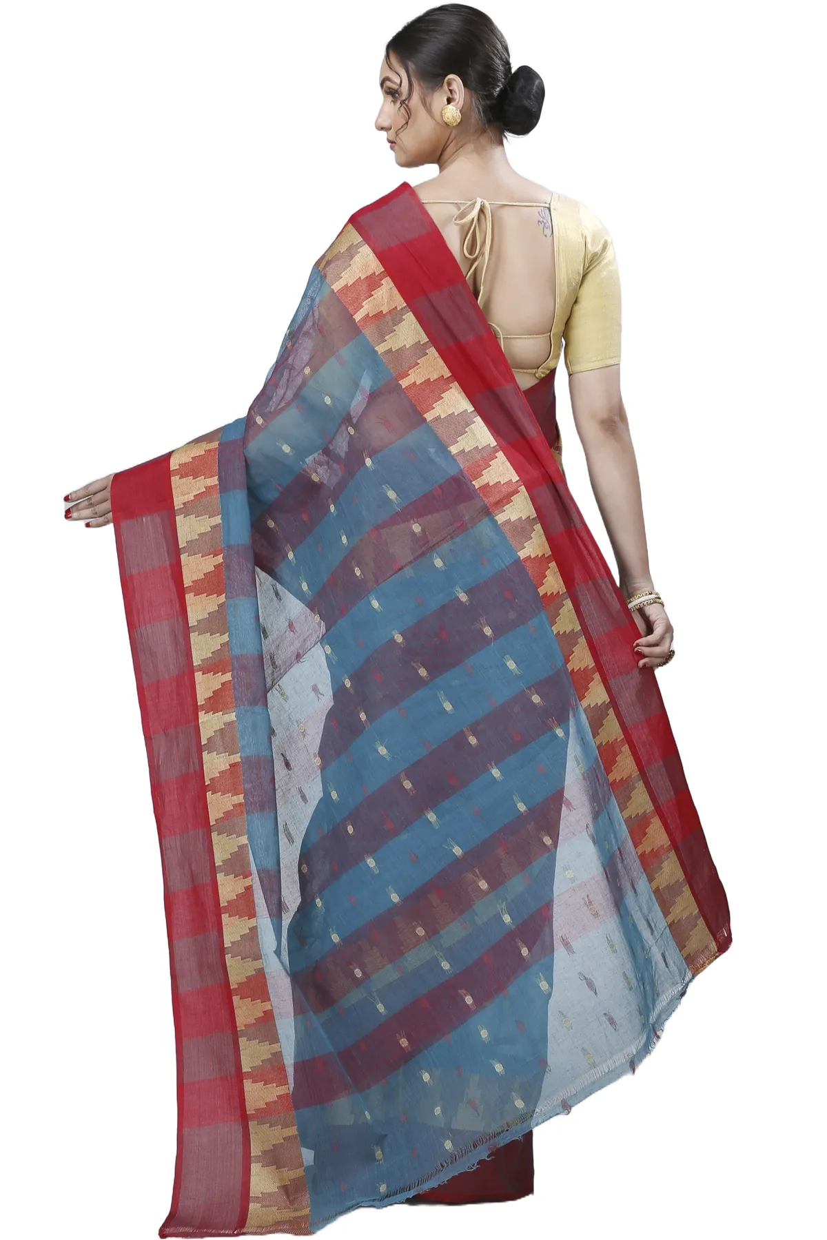 DipDiya Pure Cotton Bottel Green Jamuna Heritage Elegance Tant Sarees