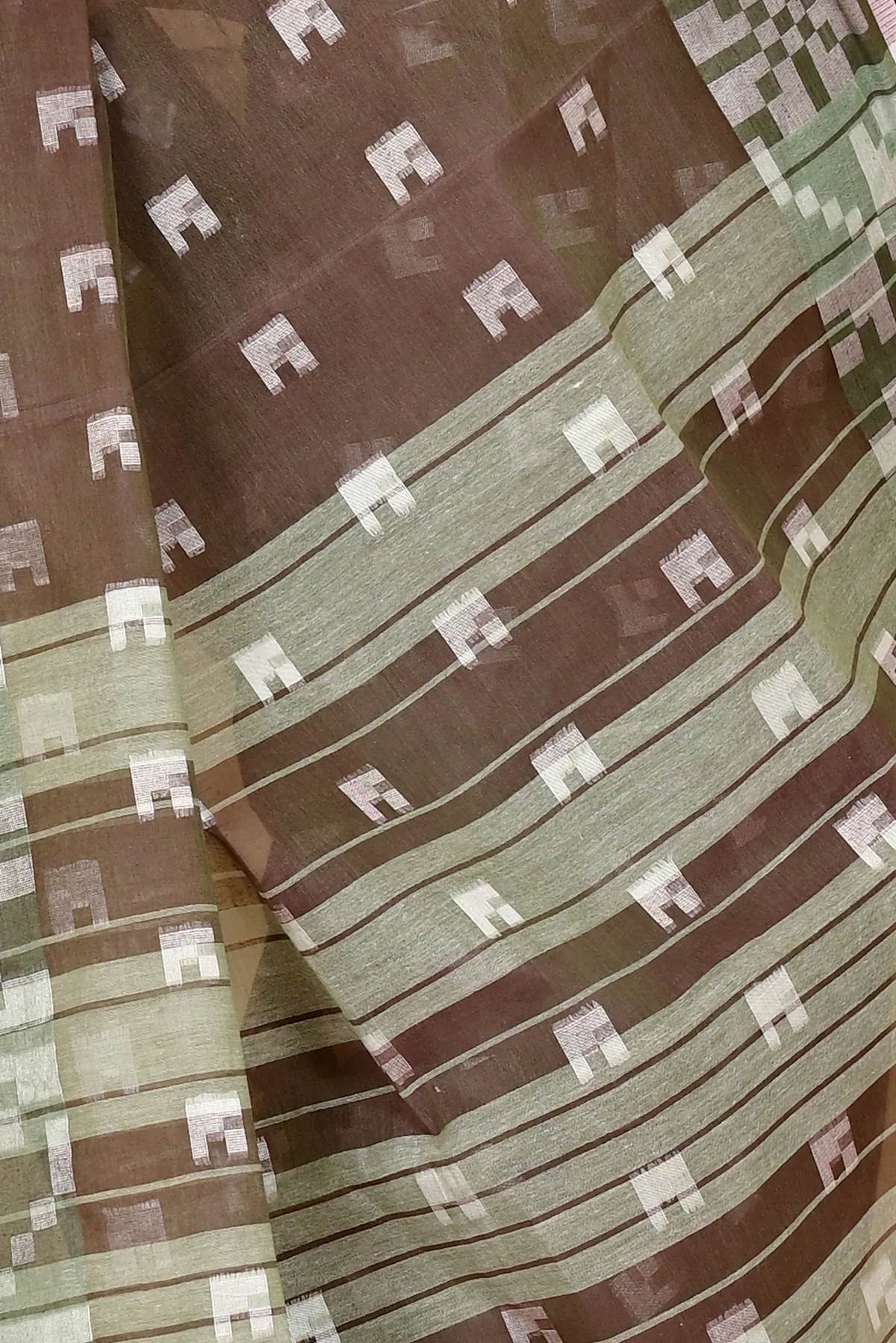 DipDiya Pure Cotton Brown Aptuk Effortless Tradition Tant Sarees