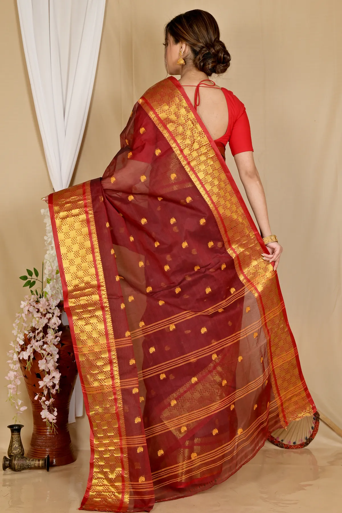 DipDiya Pure Cotton Brown Atula A Legacy Woven Tant Sarees
