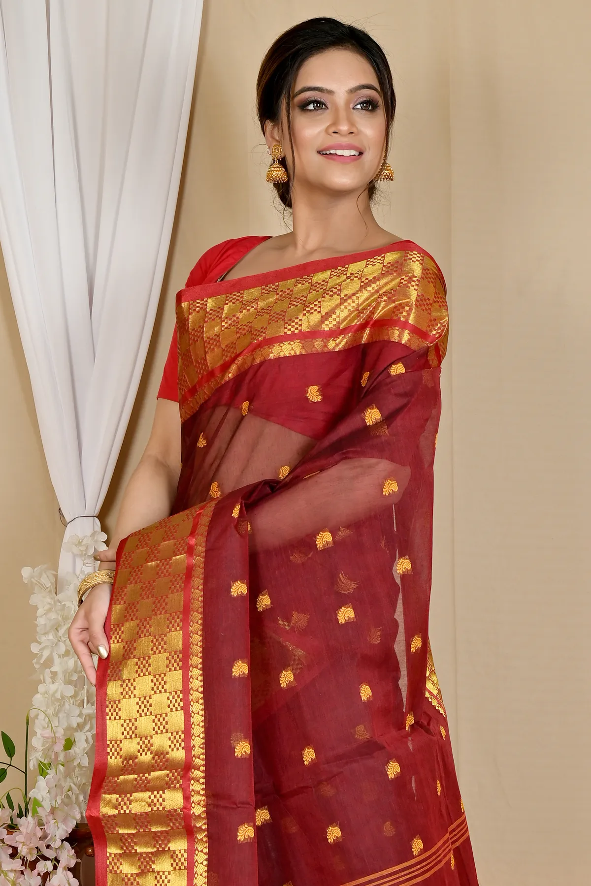 DipDiya Pure Cotton Brown Atula A Legacy Woven Tant Sarees