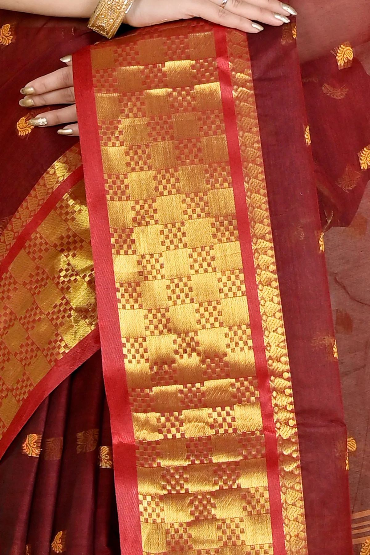 DipDiya Pure Cotton Brown Atula A Legacy Woven Tant Sarees