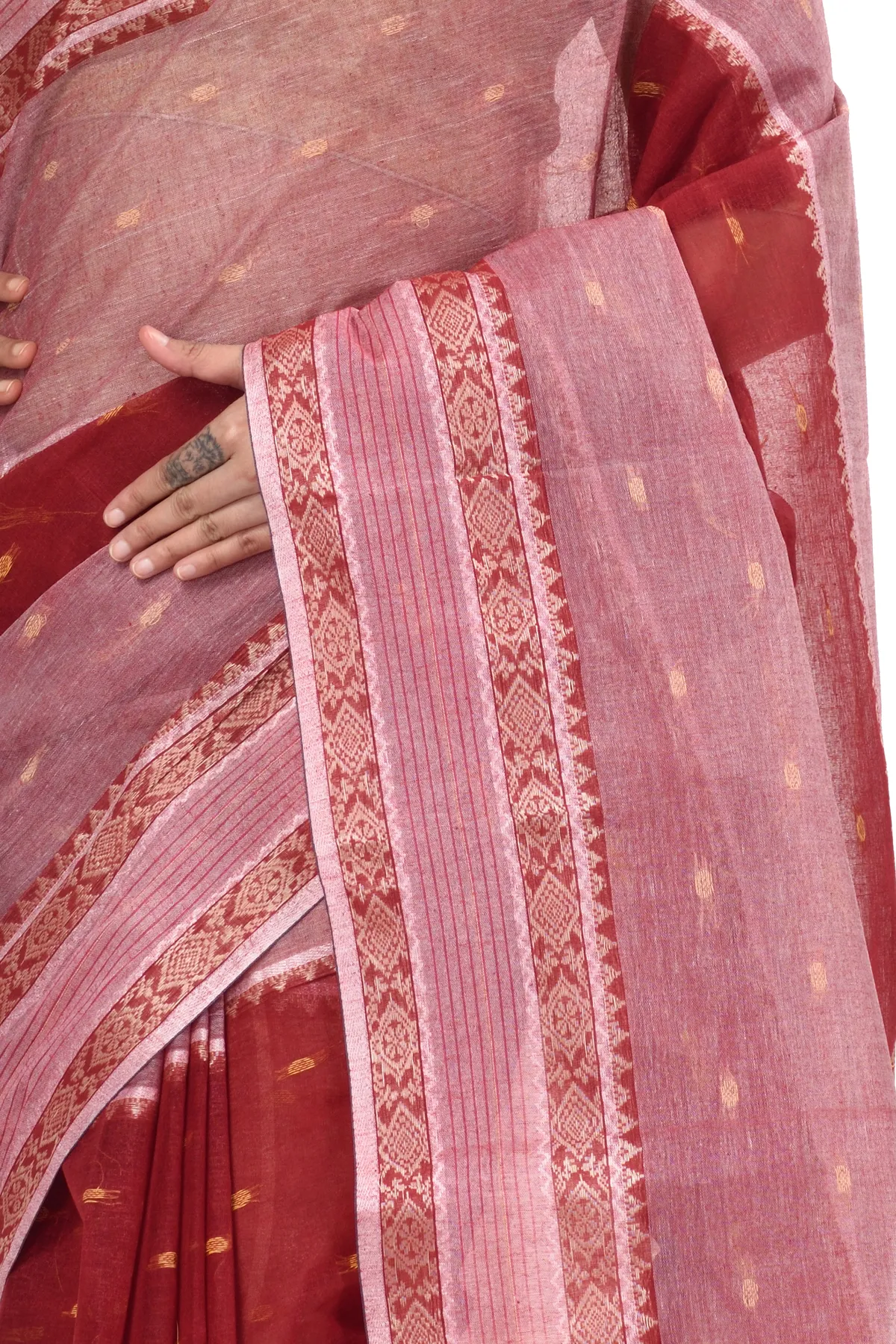 DipDiya Pure Cotton Brown Debdash Timeless Elegance Tant Sarees