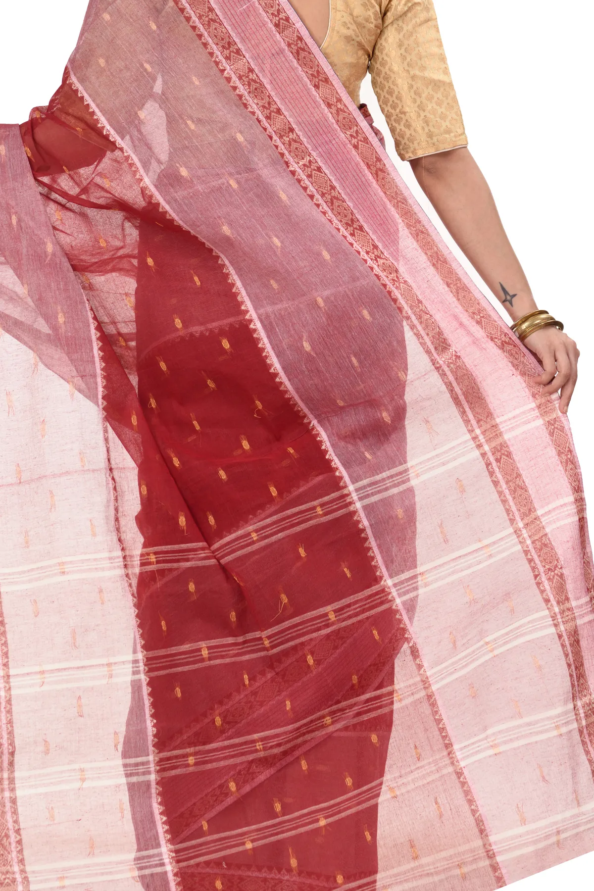 DipDiya Pure Cotton Brown Debdash Timeless Elegance Tant Sarees