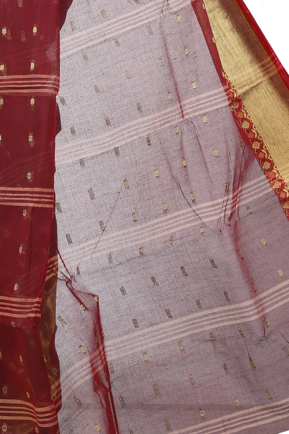 DipDiya Pure Cotton Brown JoriPar Loom to Love Tant Sarees