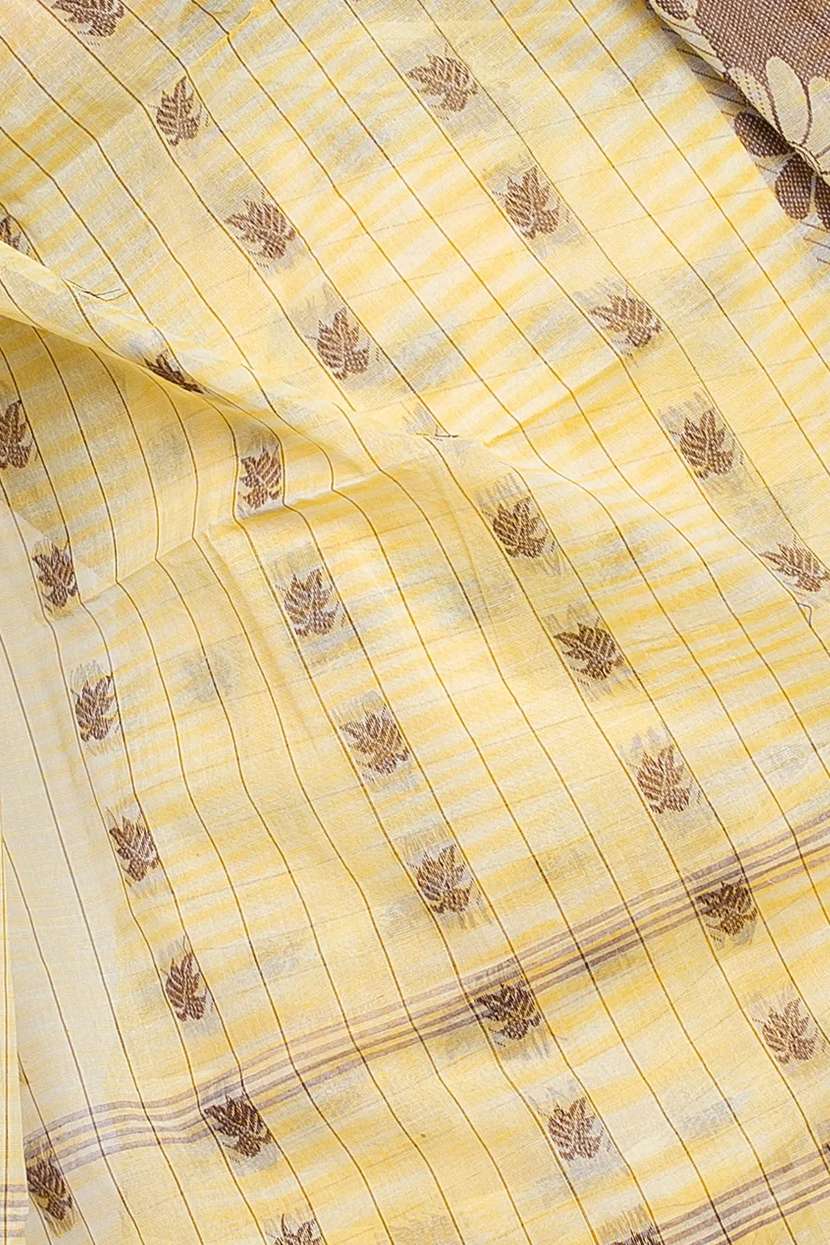 DipDiya Pure Cotton Brown KotkiTat Crafted by Artisans Tant Sarees