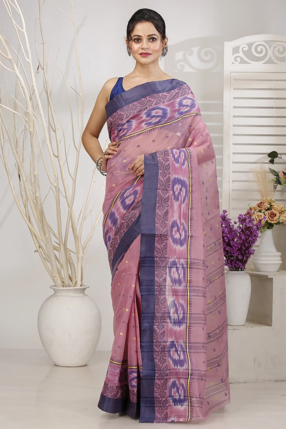 DipDiya Pure Cotton Brown Moli Grace of Bengal Tant Sarees