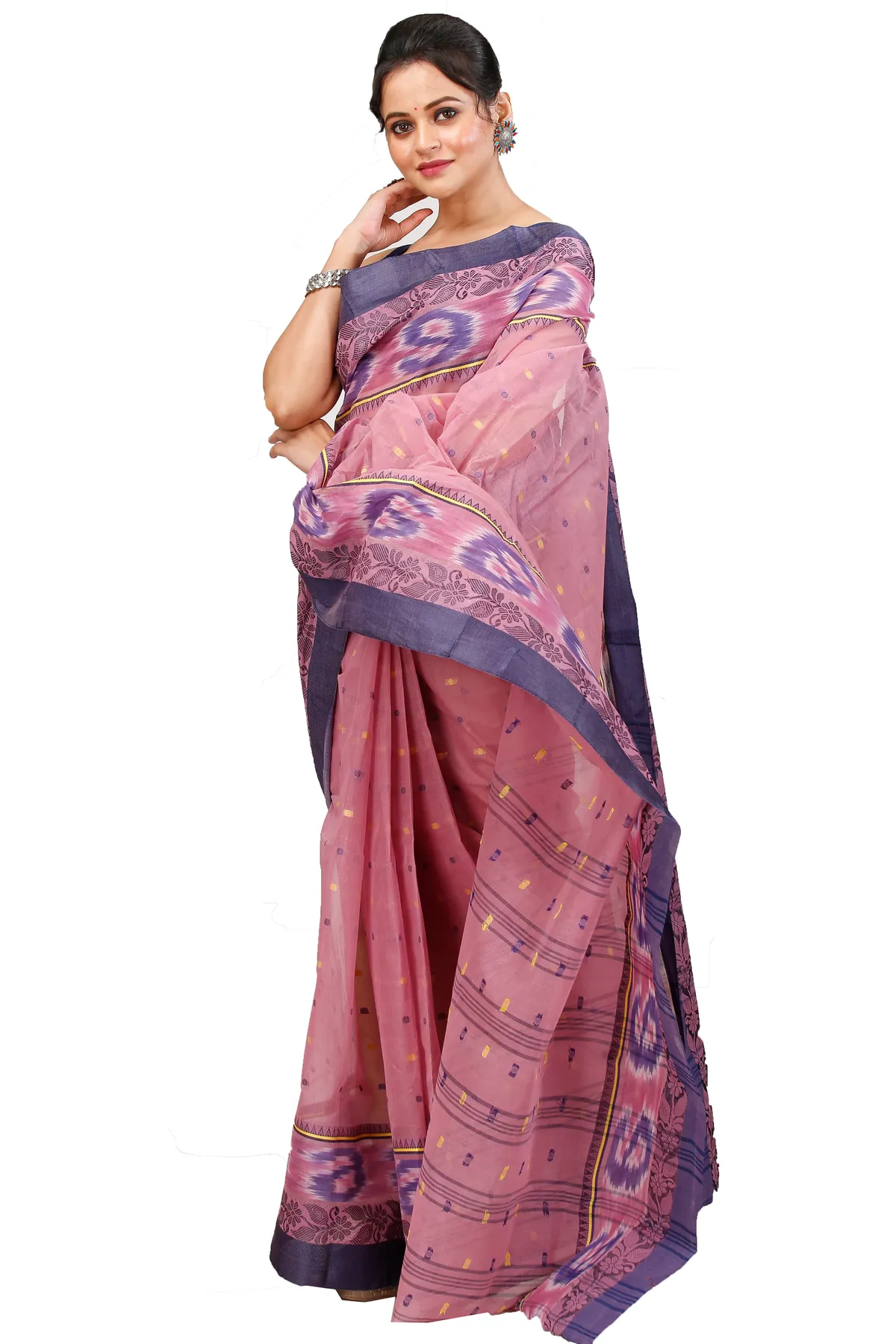 DipDiya Pure Cotton Brown Moli Grace of Bengal Tant Sarees
