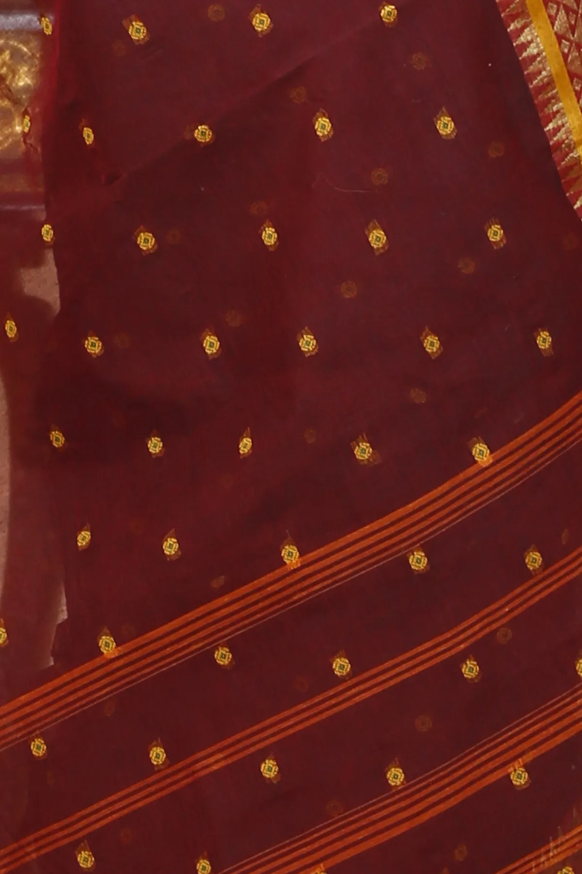DipDiya Pure Cotton Brown Peral Elegant by Tradition Tant Sarees