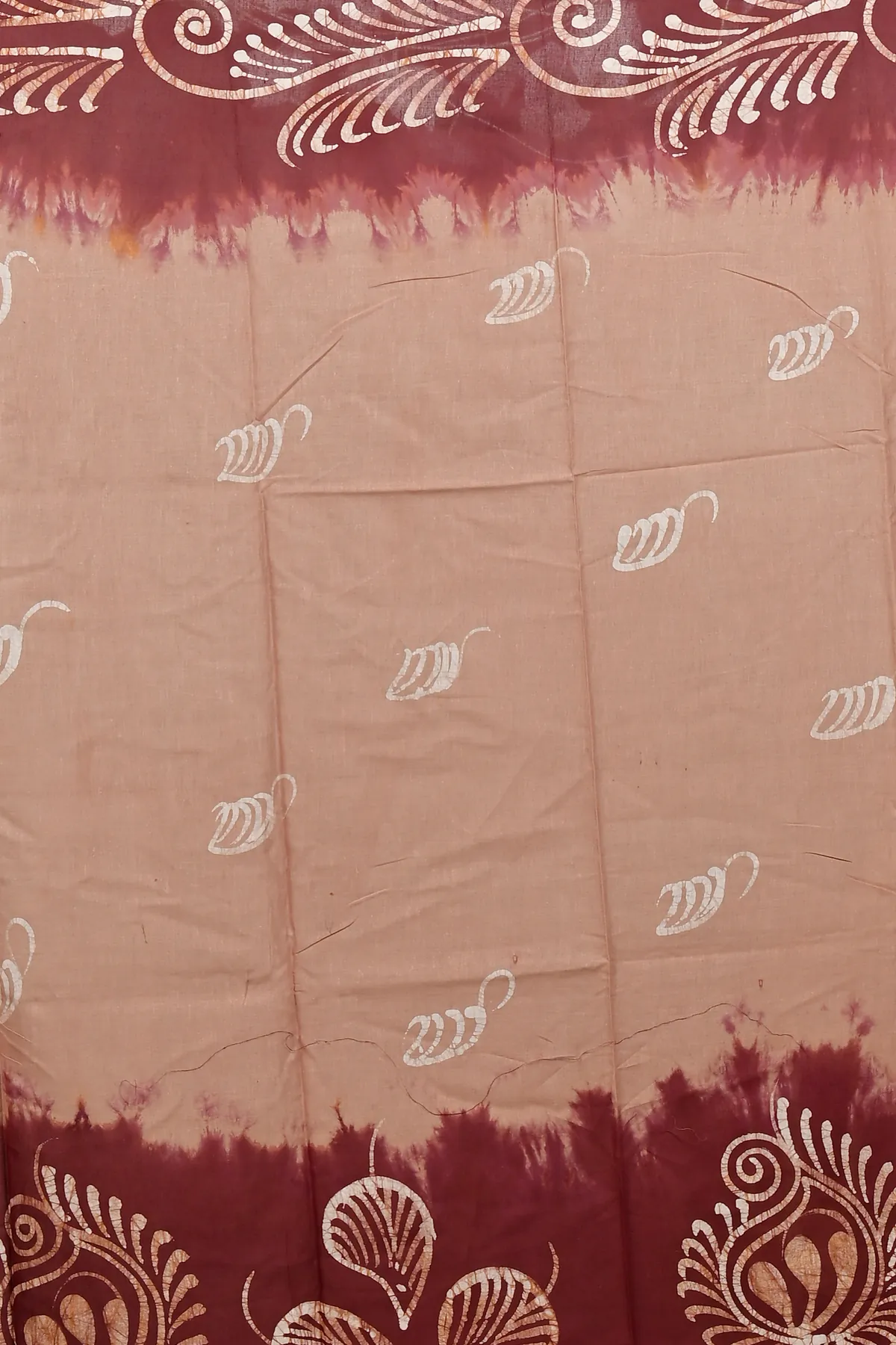 DipDiya Pure Cotton Brown Pihu Grace of Bengal Batik Print Sarees