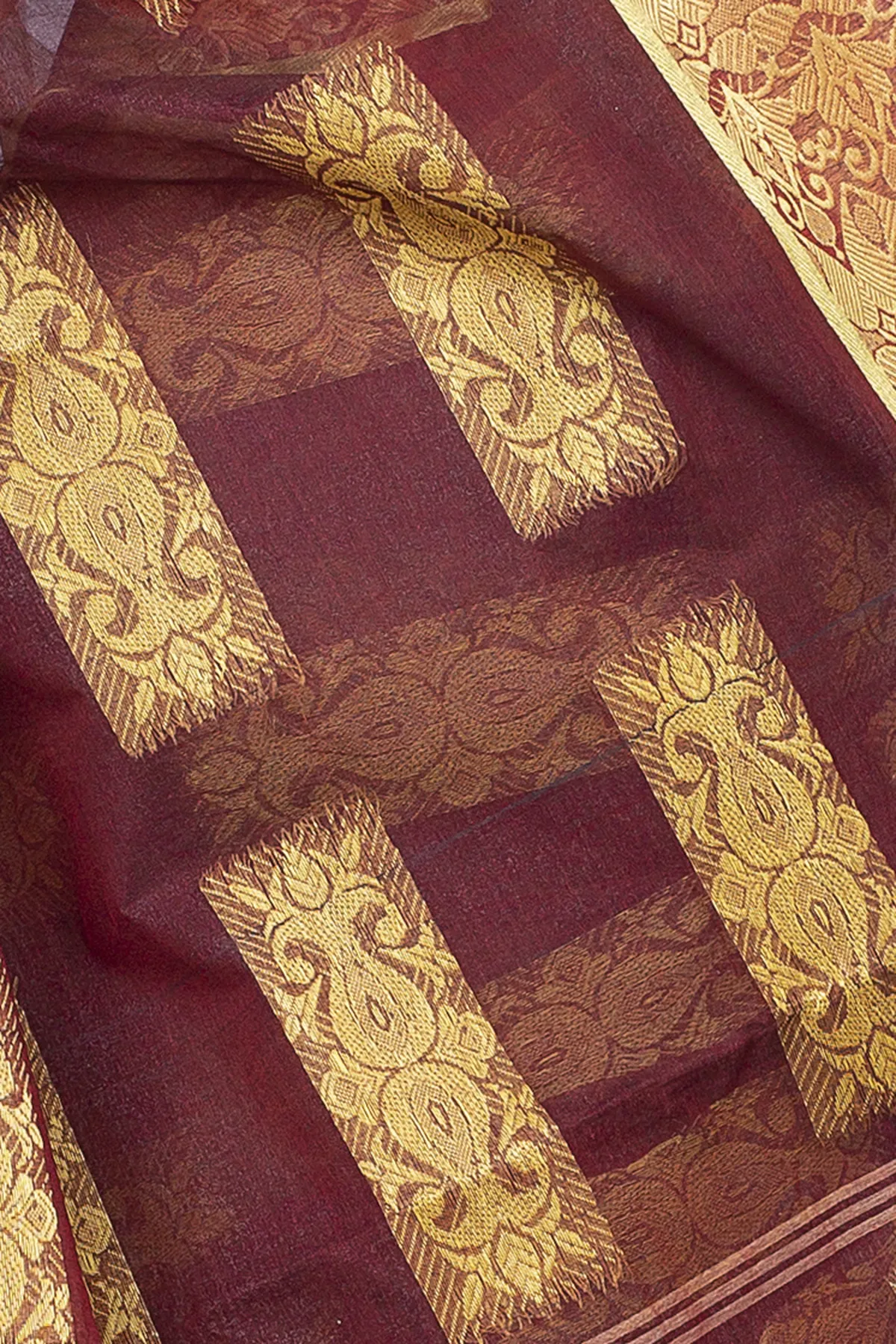 DipDiya Pure Cotton Brown Strip Suparna Masterfully Woven Tant Sarees