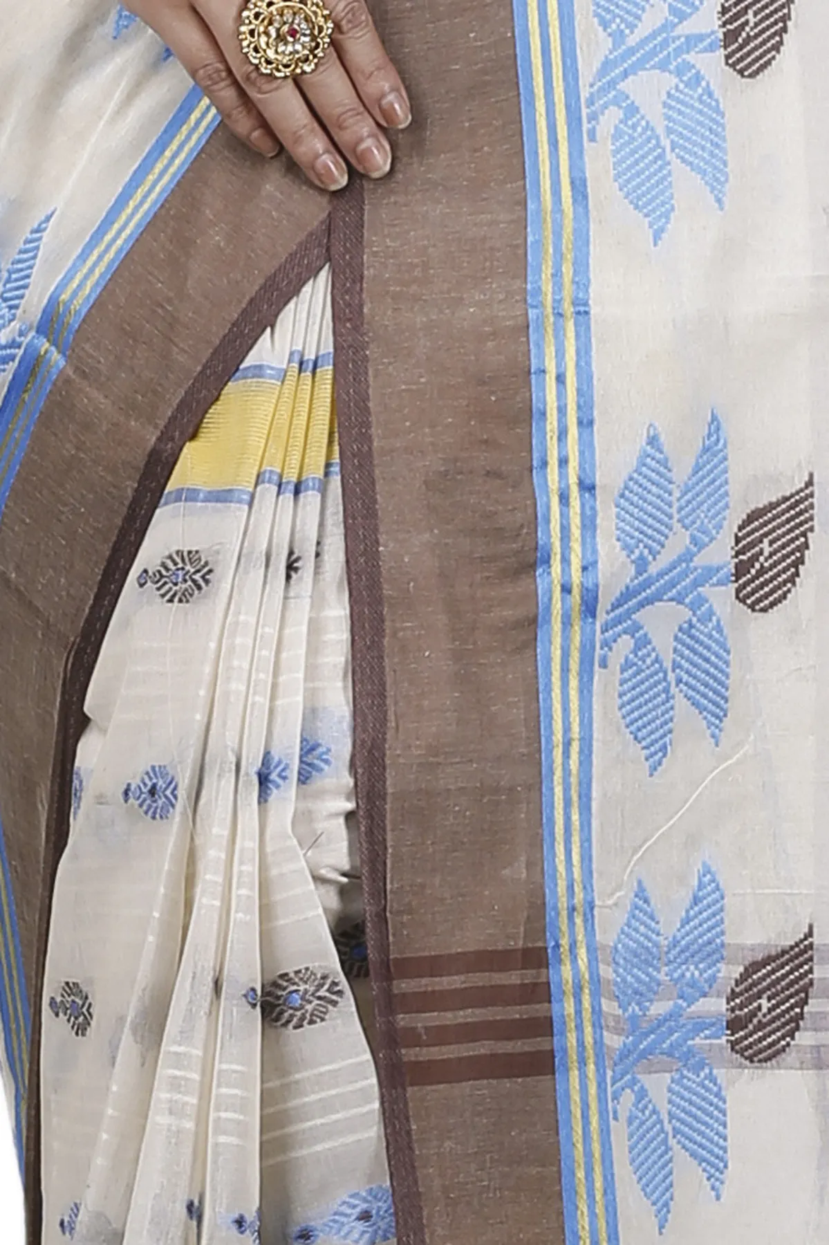 DipDiya Pure Cotton Brown Udichi Heritage You Can Wear Tant Sarees