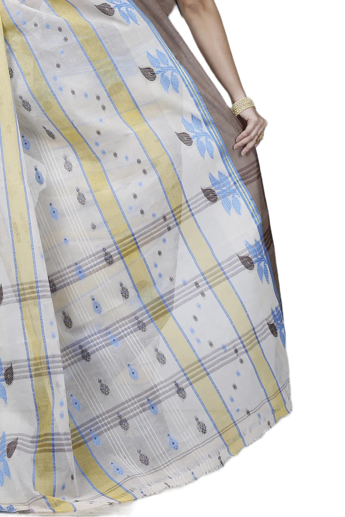 DipDiya Pure Cotton Brown Udichi Heritage You Can Wear Tant Sarees