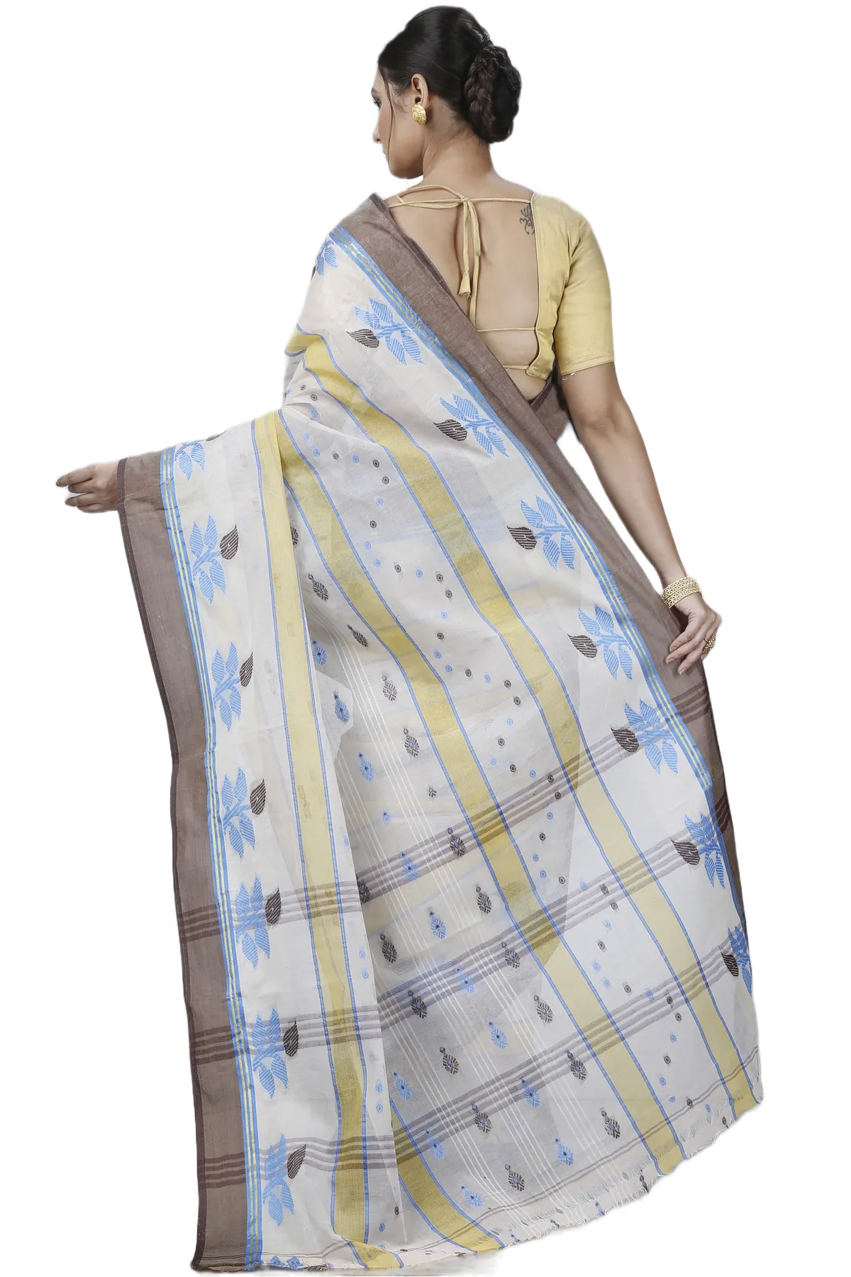 DipDiya Pure Cotton Brown Udichi Heritage You Can Wear Tant Sarees