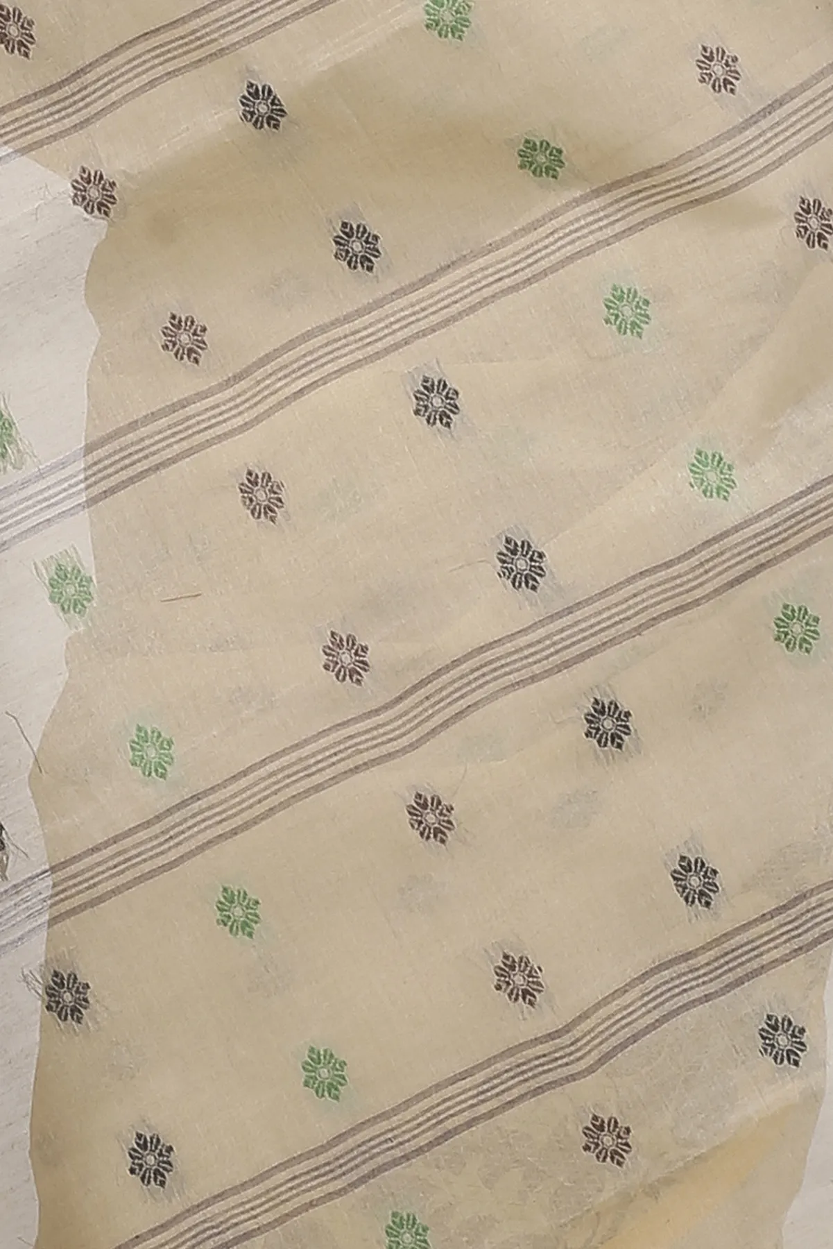 DipDiya Pure Cotton Brown Ushi Handcrafted Elegance Tant Sarees