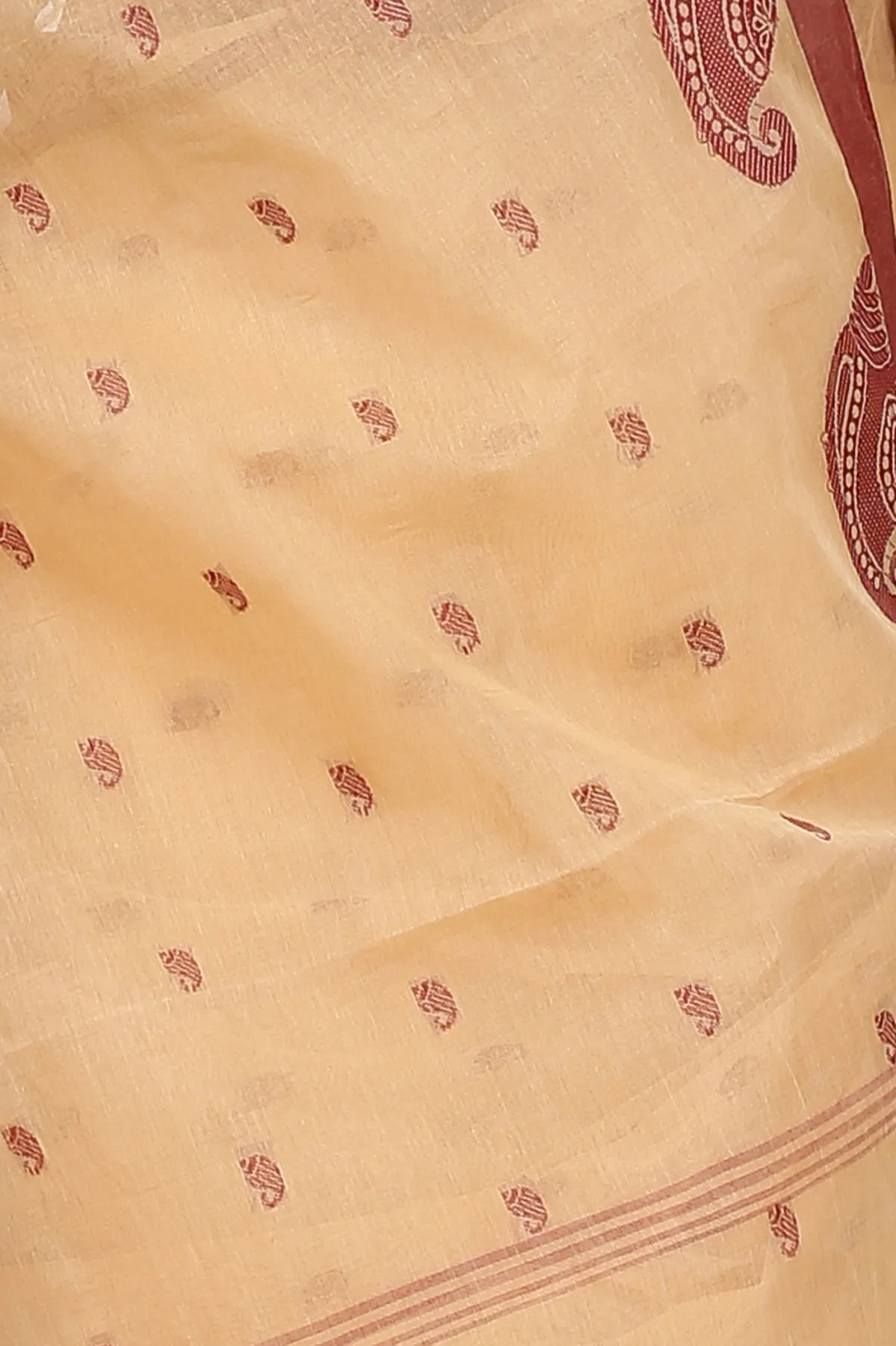 DipDiya Pure Cotton Cream Epto Shonko Essence of Bengal Tant Sarees