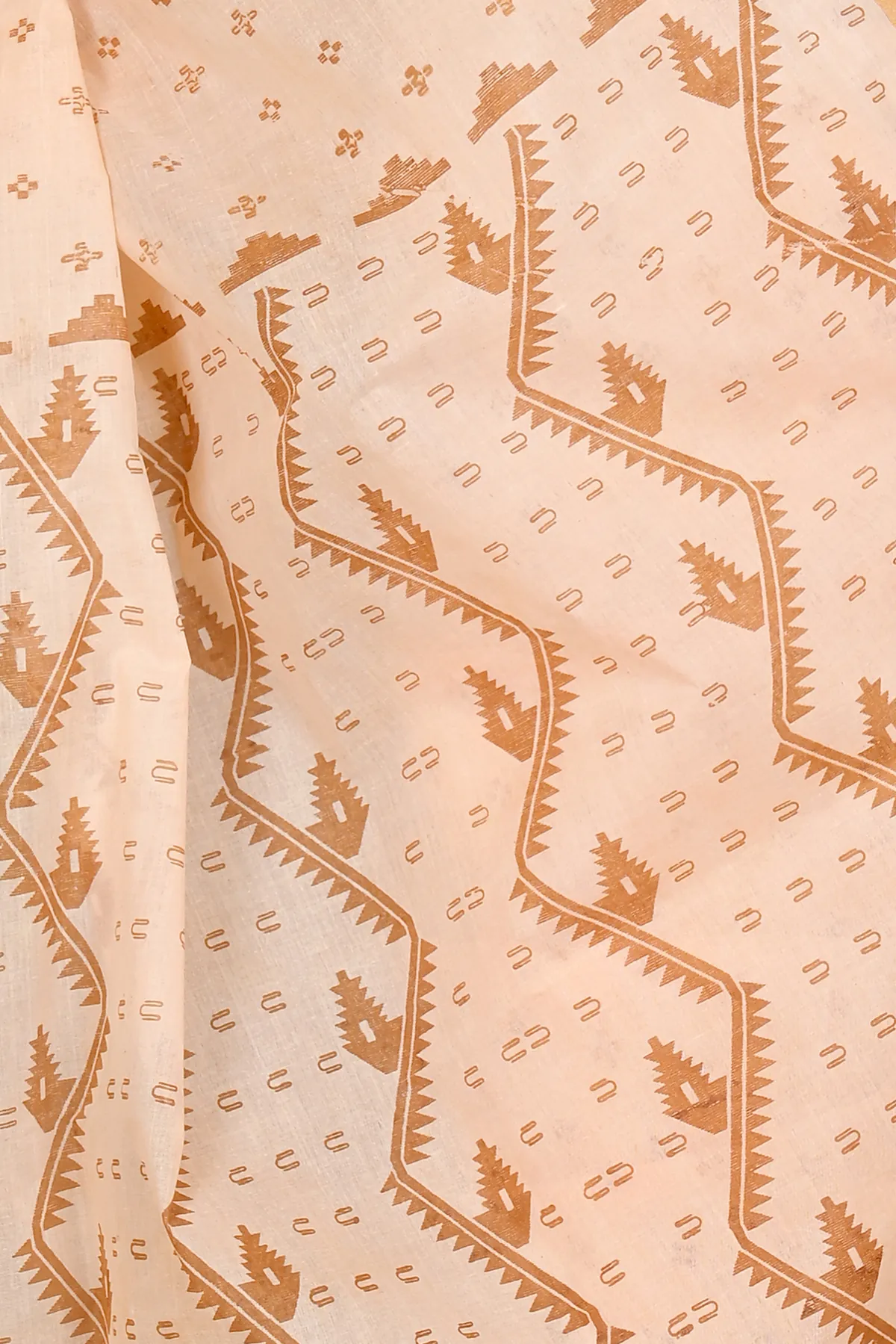 DipDiya Pure Cotton Cream Luvna Elegant by Tradition Printed Tant Sarees