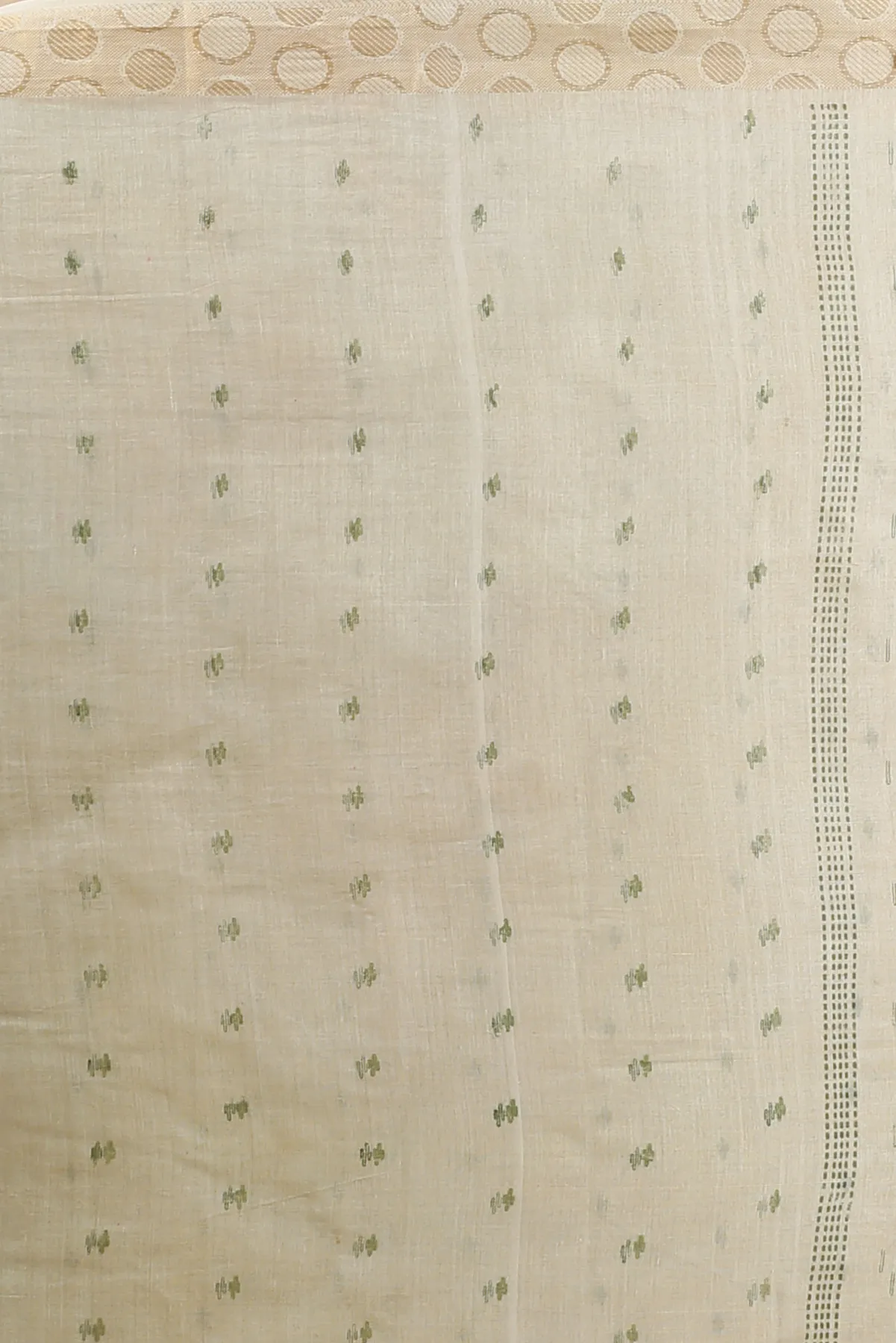 DipDiya Pure Cotton Cream Porna Timeless Bengal Printed Tant Sarees