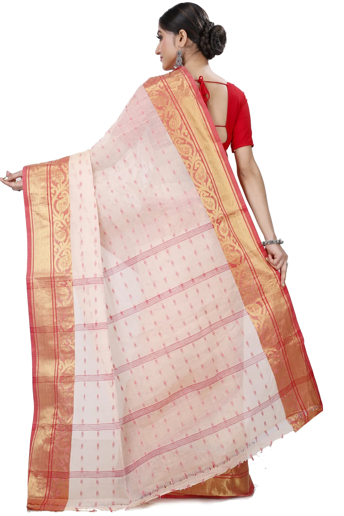 DipDiya Pure Cotton Cream Sachi Bengal in Every Thread Tant Sarees