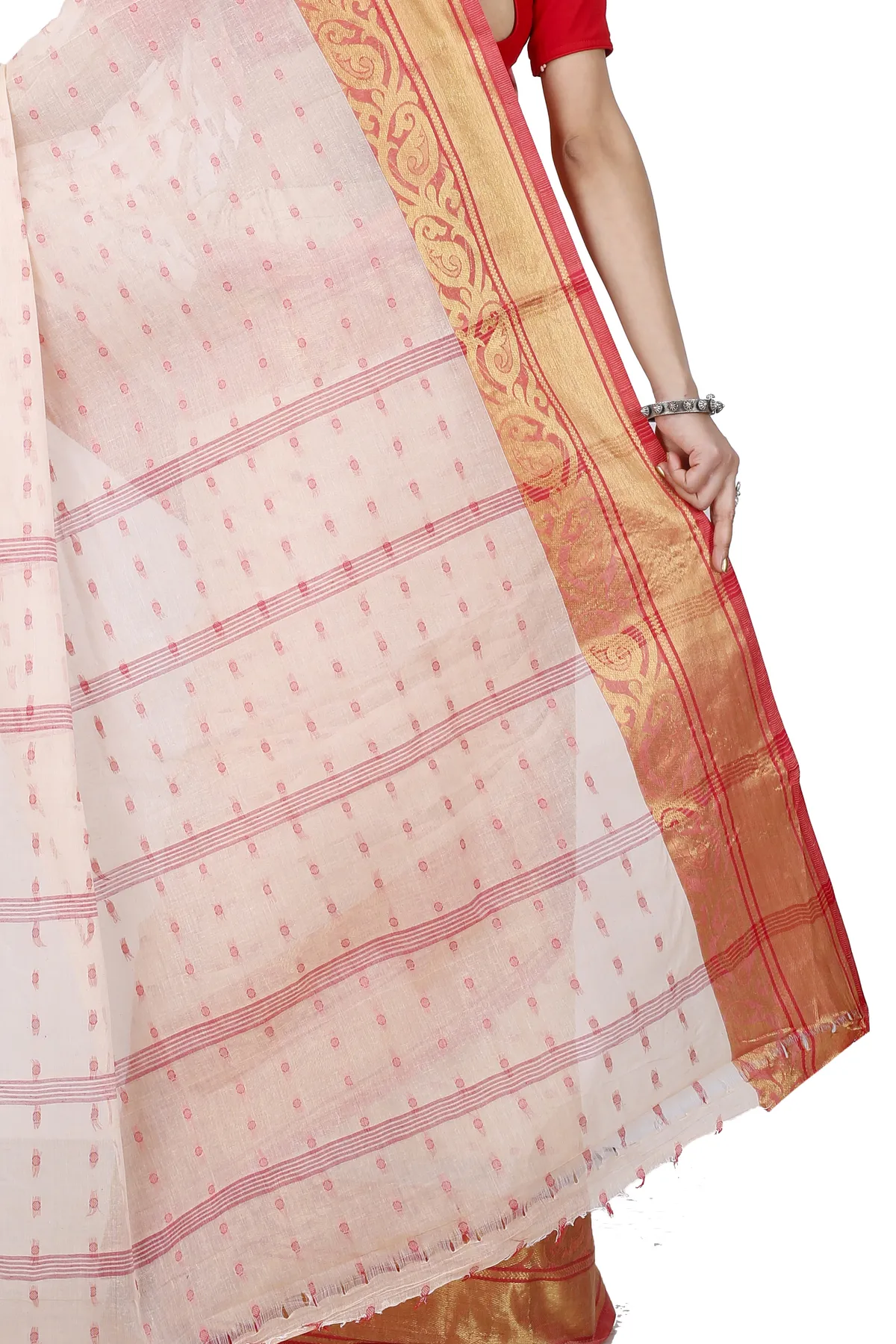 DipDiya Pure Cotton Cream Sachi Bengal in Every Thread Tant Sarees
