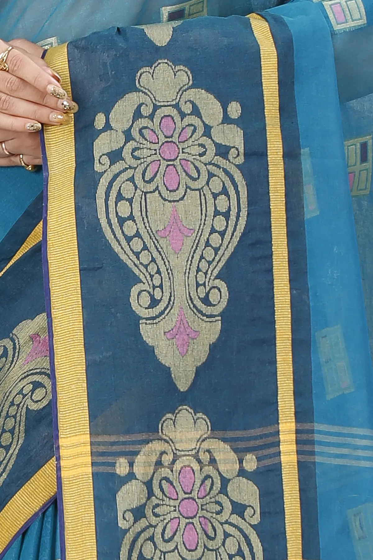 DipDiya Pure Cotton Dark Green Mitul The Bengali Classic Tant Sarees
