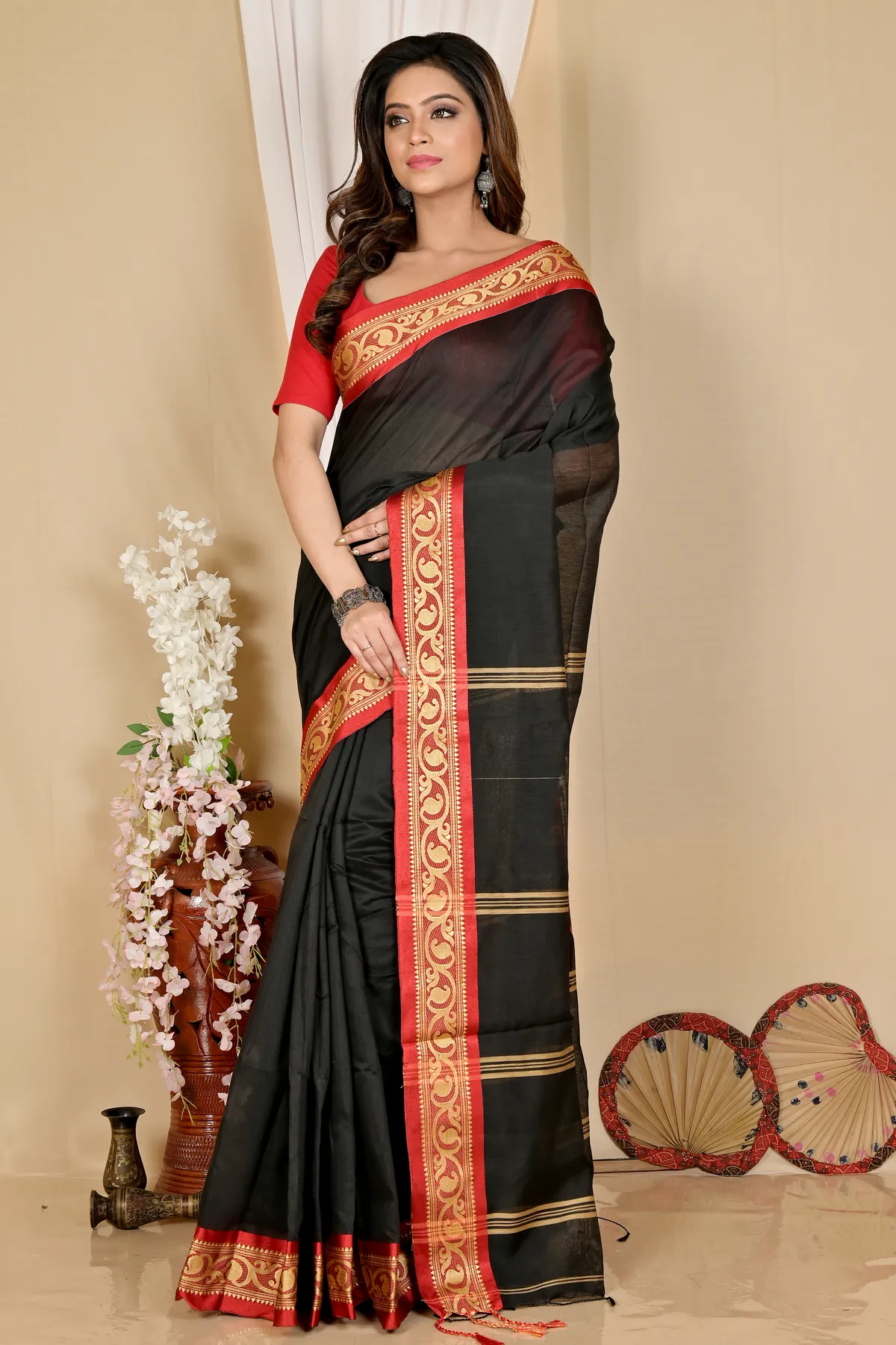 DipDiya Pure Cotton Dark Green Nova Crafted with Soul Handloom Sarees