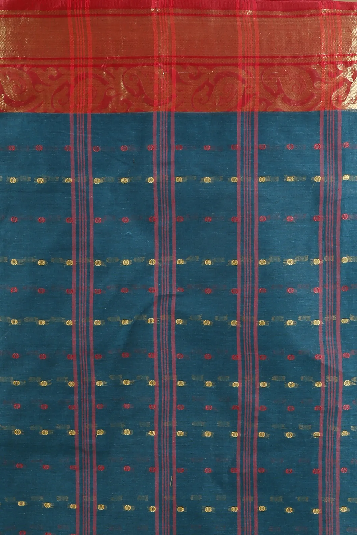 DipDiya Pure Cotton Dark Green Sachi Grace of Bengal Tant Sarees