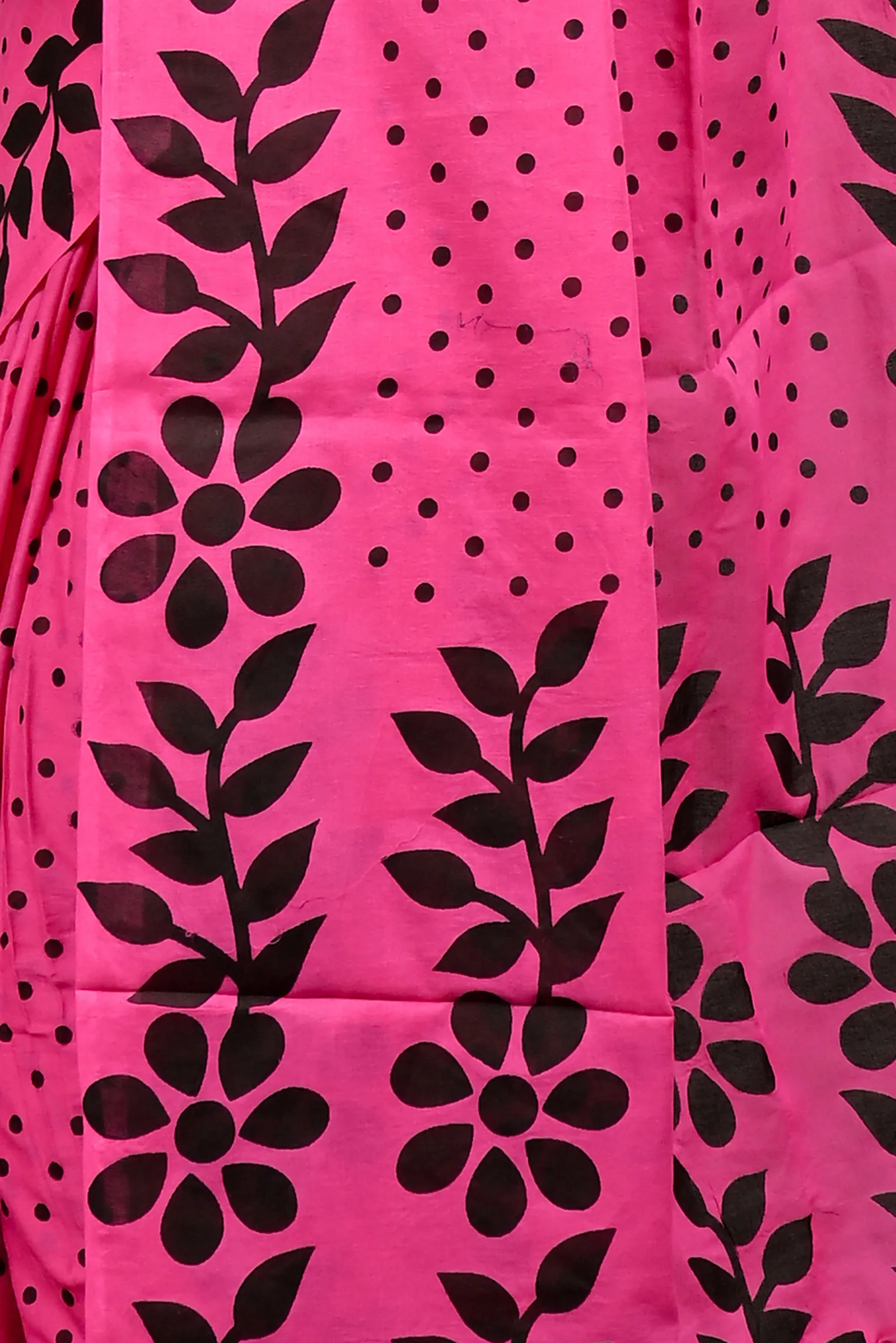 DipDiya Pure Cotton Dark Pink Febuitwo Classic Grace Printed Handloom Sarees