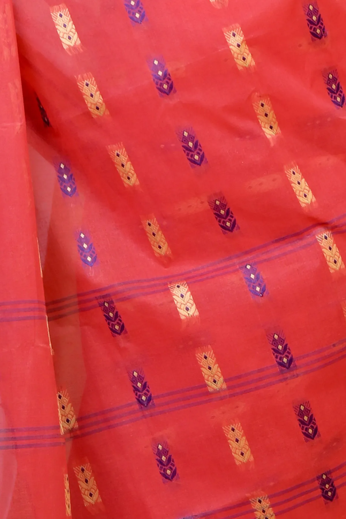 DipDiya Pure Cotton Drak Pink Helok Heritage of Bengal Tant Sarees