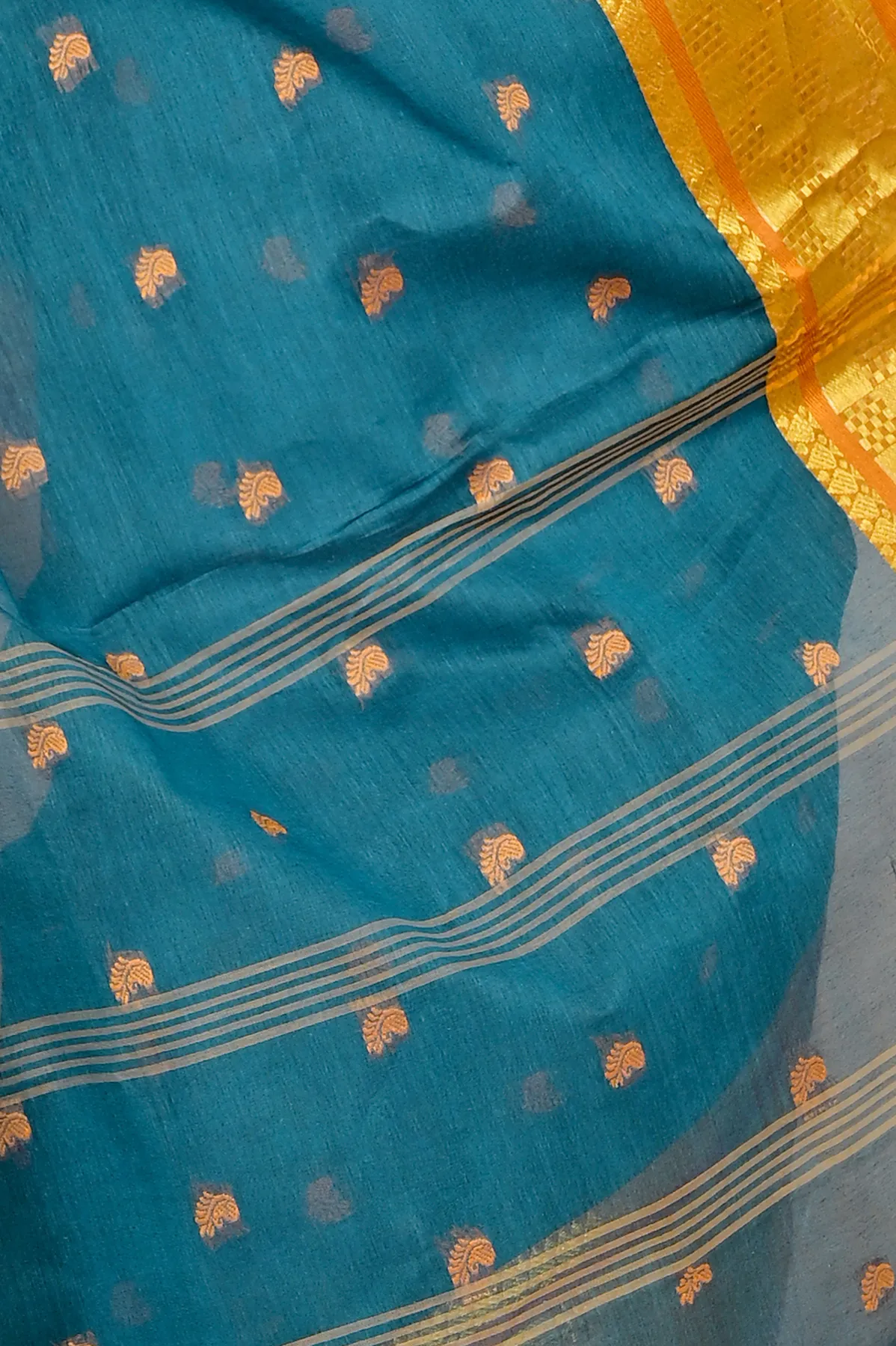 DipDiya Pure Cotton Green Atula Woven with Tradition Tant Sarees