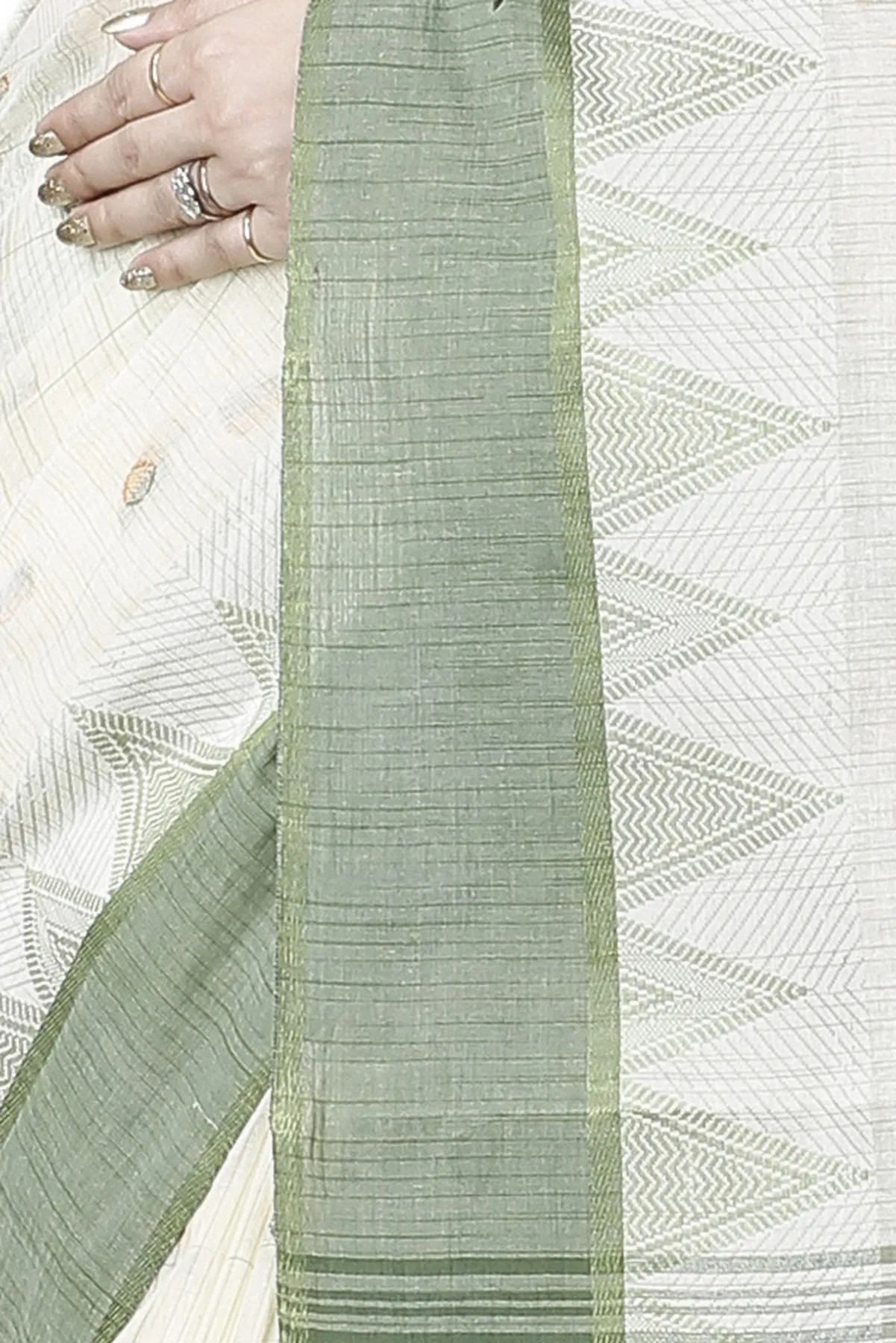 DipDiya Pure Cotton Green Ishvari Threads of Tradition Tant Sarees