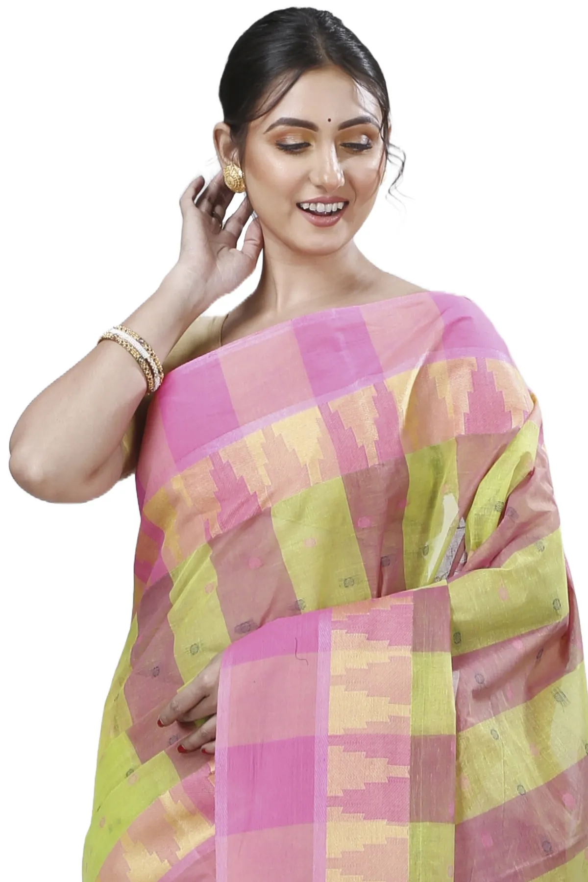 DipDiya Pure Cotton Green Jamuna Loom to Love Tant Sarees