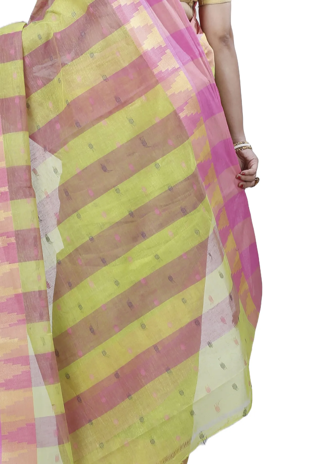 DipDiya Pure Cotton Green Jamuna Loom to Love Tant Sarees